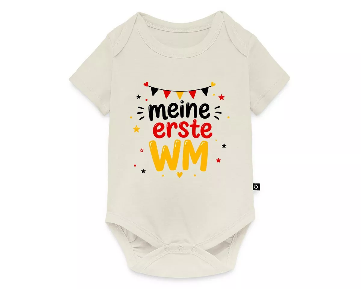 Spreadshirt Kurzarmbody Meine Erste WM Deutschland Fan Kurzarm Tages Baby Body (1-tlg)