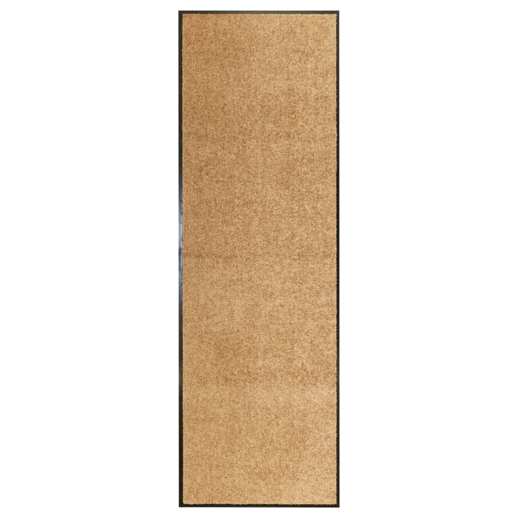 vidaXL Fußmatte Fußmatte Waschbar Creme 60x180 cm, Rechteckig, Höhe: 0.9 mm