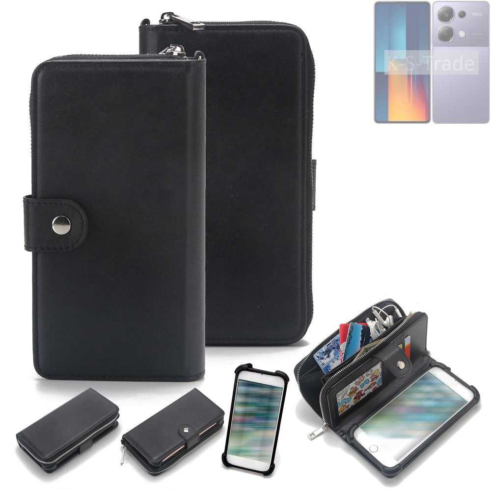 K-S-Trade Handyhülle für Xiaomi POCO M6 Pro, 2in1 Handyhülle Schutzhülle & Portemonnee Cover Handy Hülle