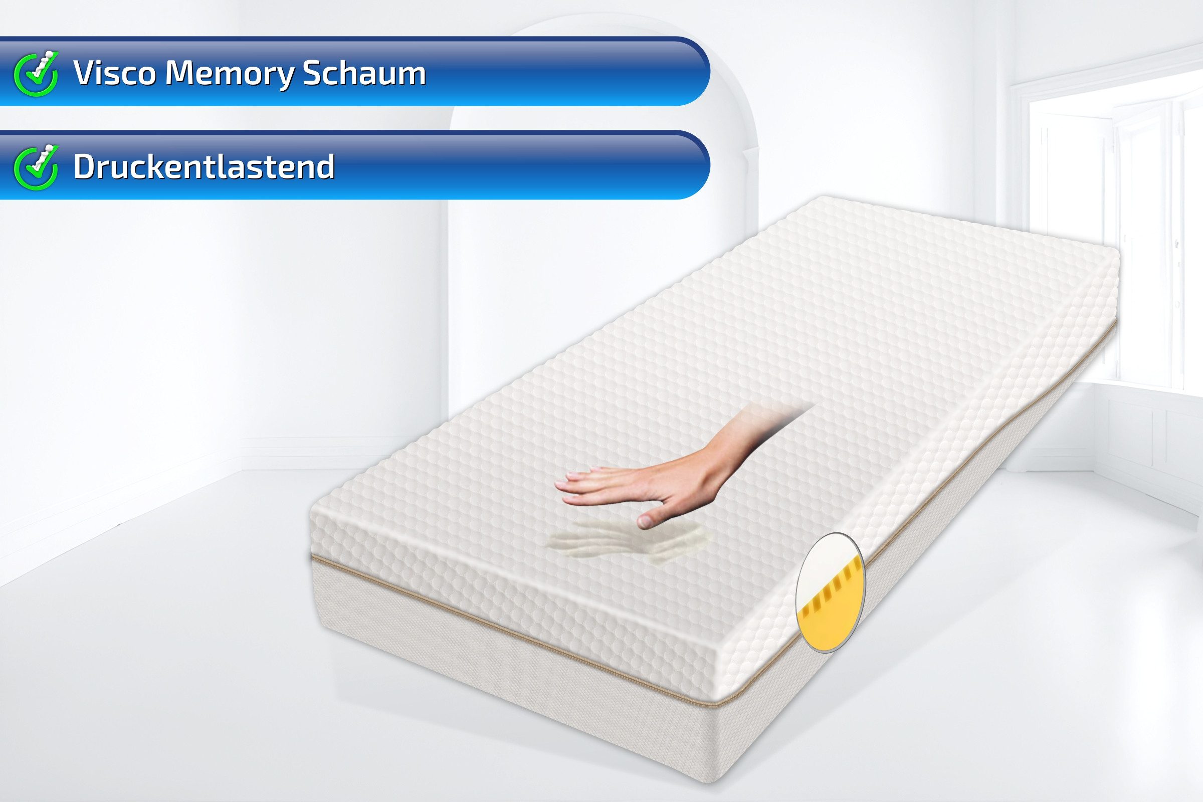 Visco-Matratze Kaltschaum Matratze 900, extra 26cm hoch, 9 Zonen & hohes Ra günstig online kaufen