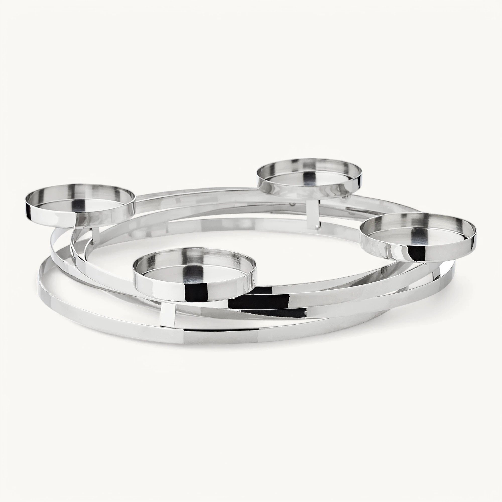 EDZARD Adventskranz Annabel Ø 34 cm Silber-Optik, glänzend, vernickelt – Bild 4 von 5