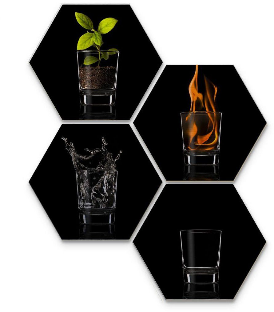 The 4 Mehrteilige (Set, Effekt St) Four Silber Elements, Bilder Wall-Art