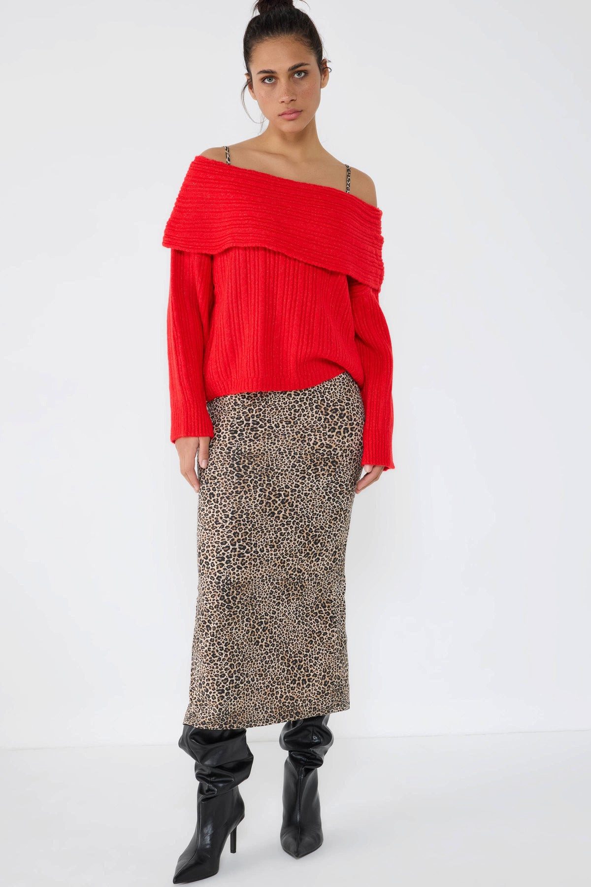 No Matter What Longpullunder Strickpullover mit U-Boot-Ausschnitt