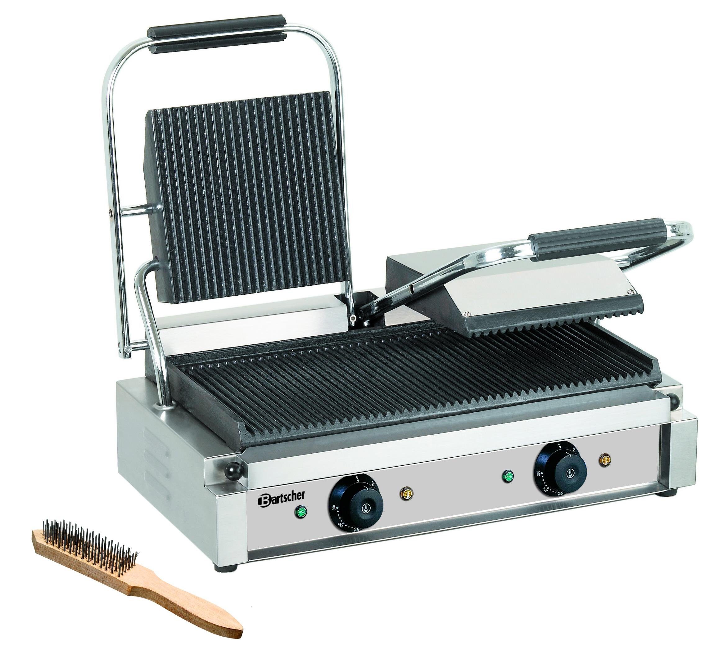 Bartscher Kontaktgrill Kontaktgrill 3600 2R, 2 Grilleinheiten, Grillfläche gerillt, A150671