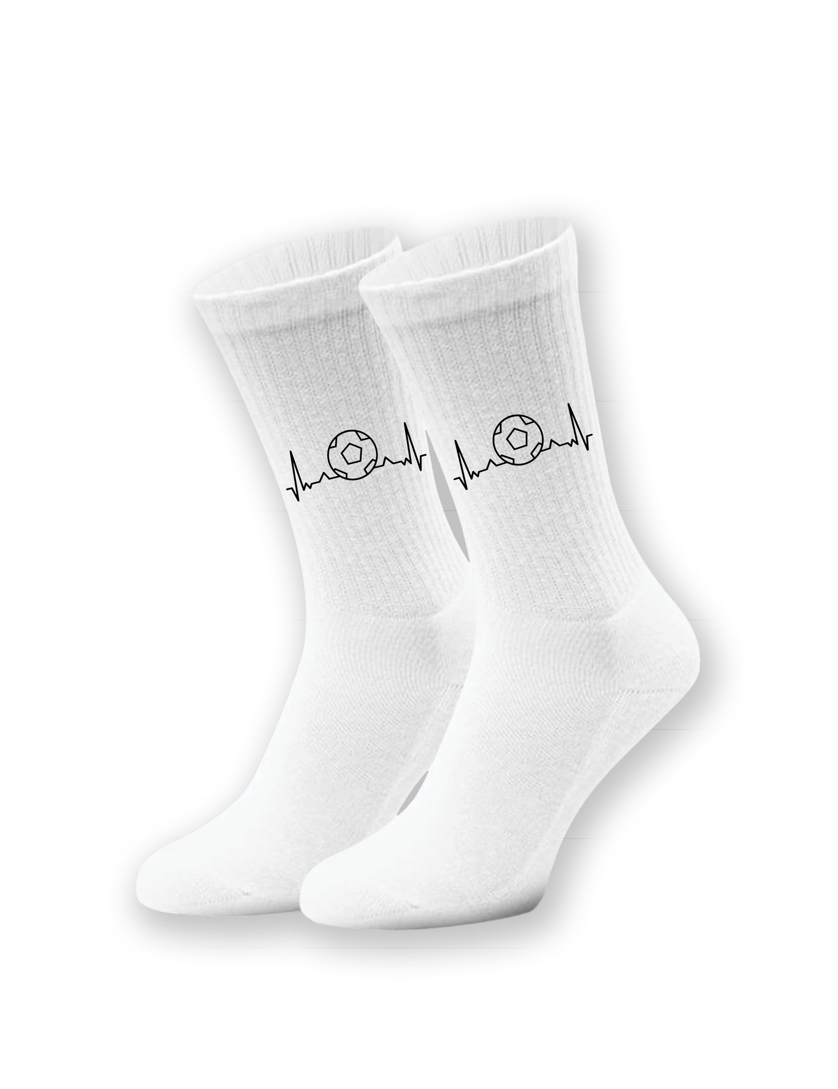 Youth Designz Tennissocken Unisex Носки "Heartbeat Fußball" Aufdruck lustig Geschenk Statement mit verstärkter Verse und Zehenbereich