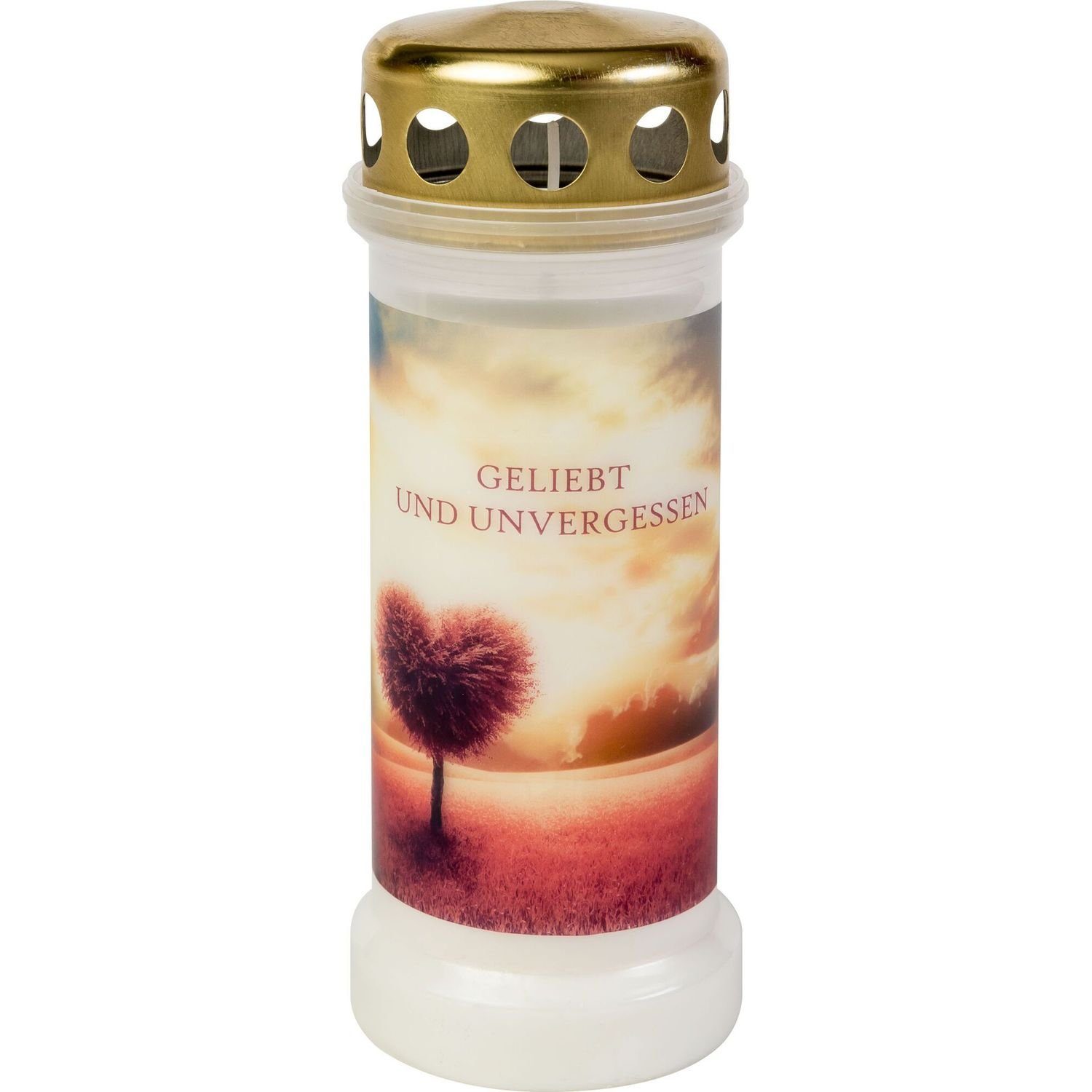 Bolsius Grabkerze Grablicht Nr. 6 - Rosa Baum - Höhe 173 mm - Durchmesser 67 mm - Weiß