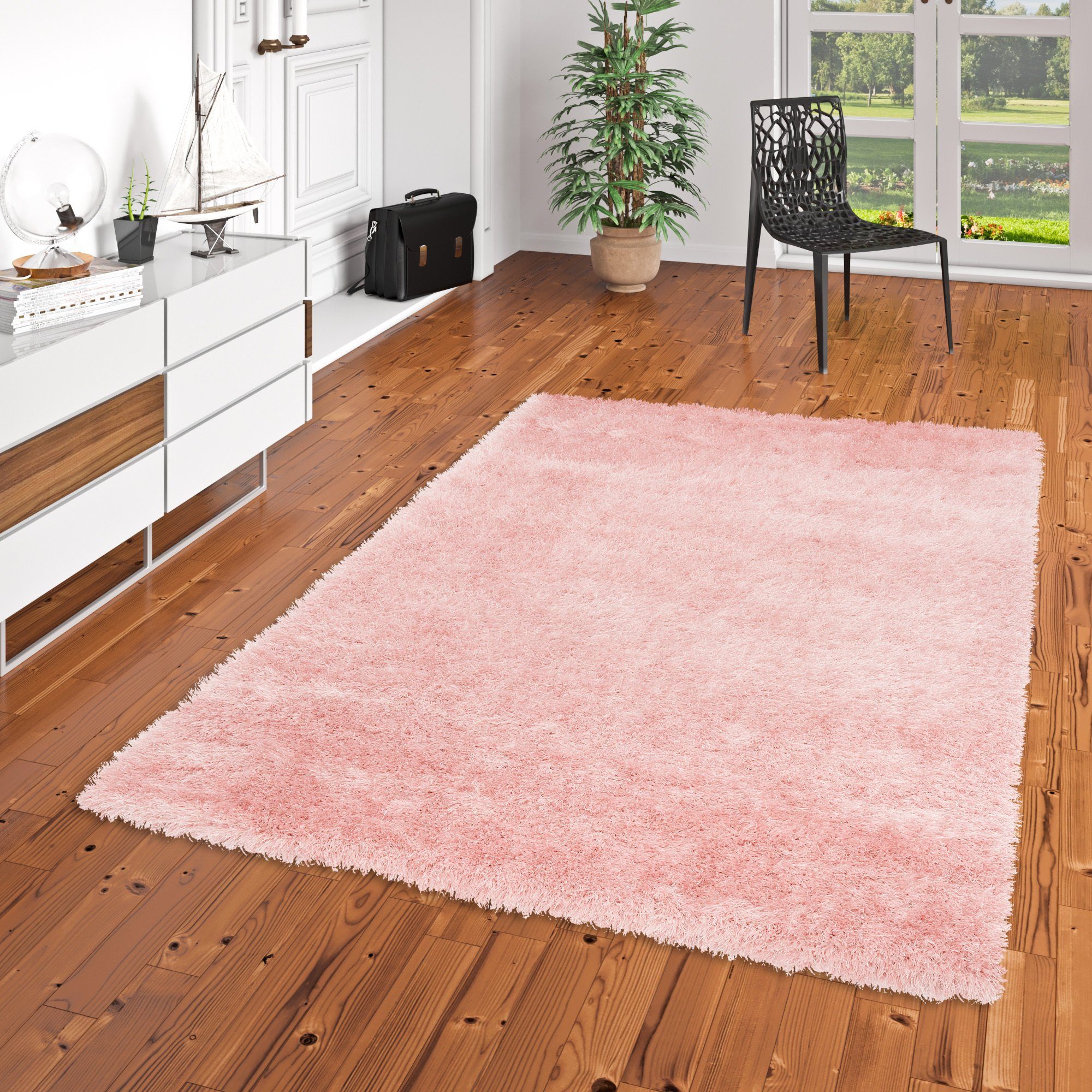 Pergamon Hochflor-Teppich Hochflor Langflor Shaggy Teppich Glow, Rechteckig, Höhe: 70 mm