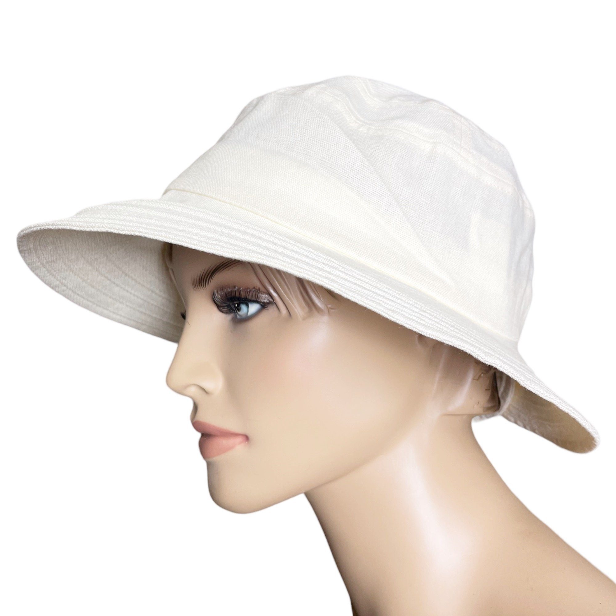 Leinen Fischerhut Bucket Taschen4life Modischer unisex, Hut Sommer Größenverstellbar, Sonnenhut weiß Hat,