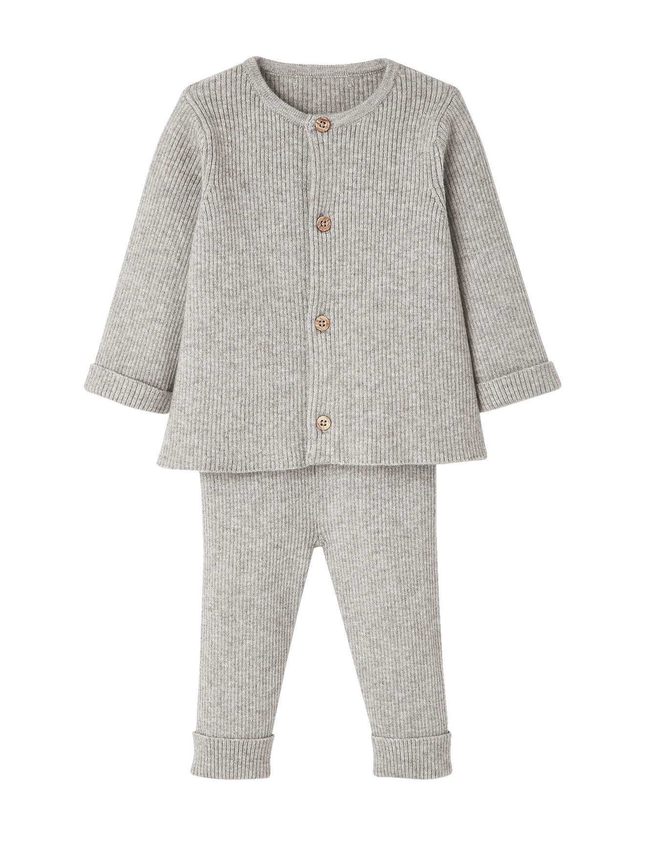 vertbaudet Sweathose Baby-Set: Jäckchen & Hose, Strick