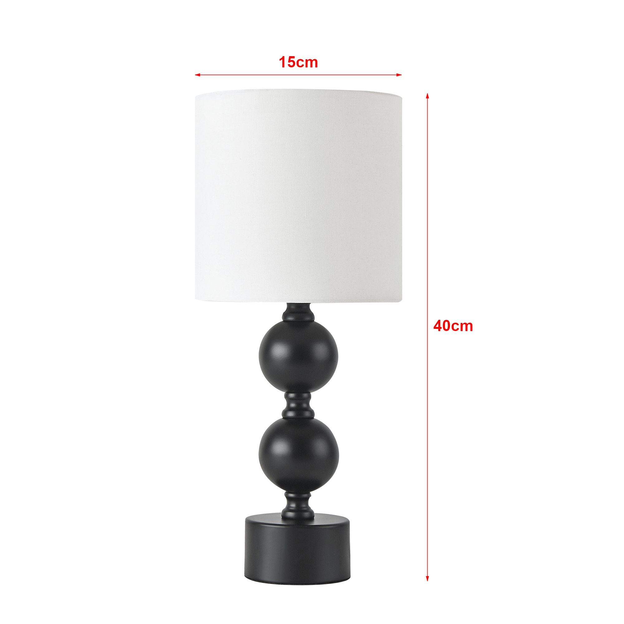 Stoffschirm 1-flammig Schwarz/Weiß »Wrexham« Leuchtmittel, Tischleuchte, Metallfuß lux.pro Tischlampe ohne