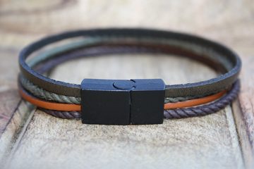 NAHLE Lederarmband Herren Leder Armband (1-tlg), aus Echtleder - mit Magnetverschluss für ein bequemes verschließen