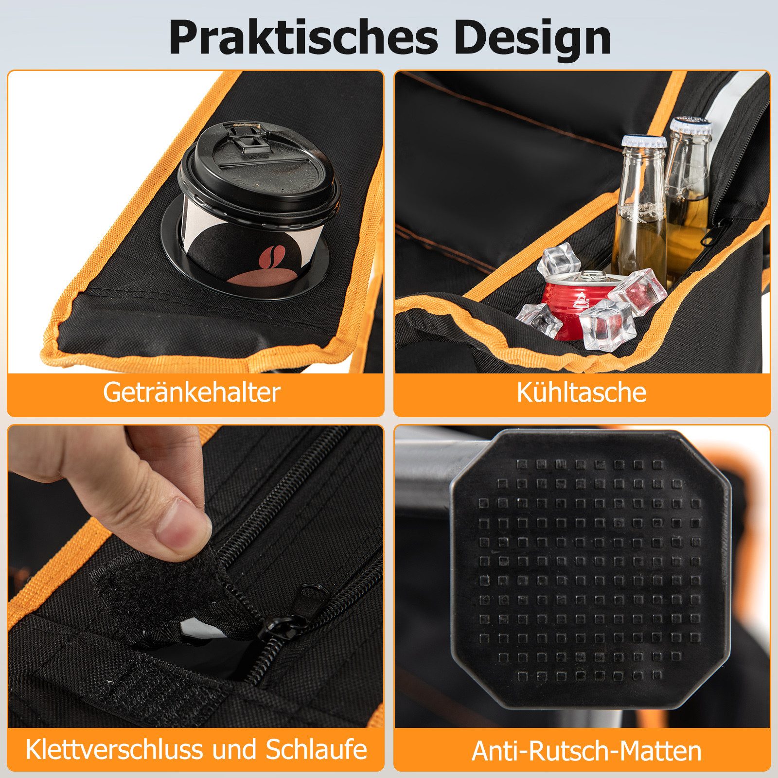 COSTWAY Campingstuhl, klappbar & 2-fach verstellbar, günstig online kaufen
