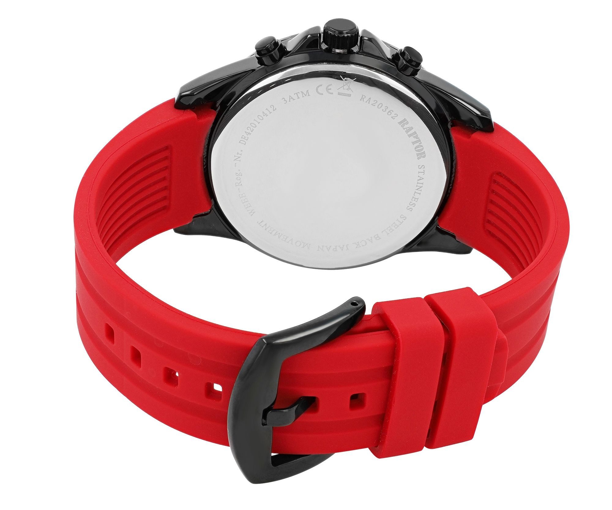 Raptor Limited Quarzuhr aus Silikon, Multifunktion, 24-Std. Anzeige, Datum- und