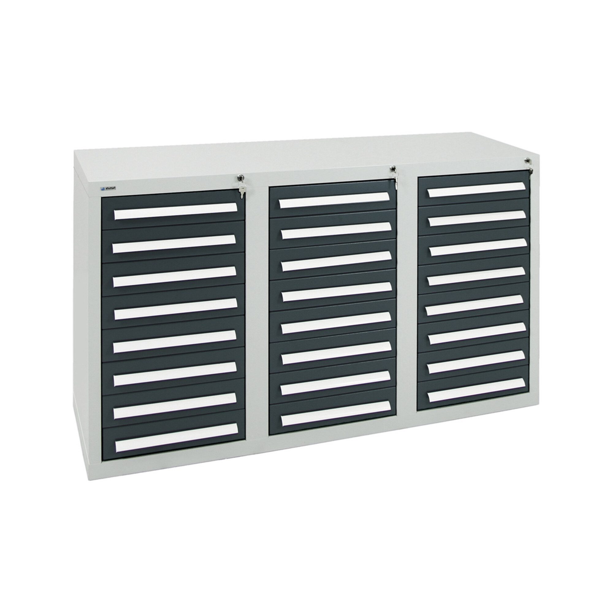 Stumpf Metall GmbH Werkzeugschrank Stumpf Schubladenschrank Serie T-100/35-1, RAL 7035/7016, 24 Schublade