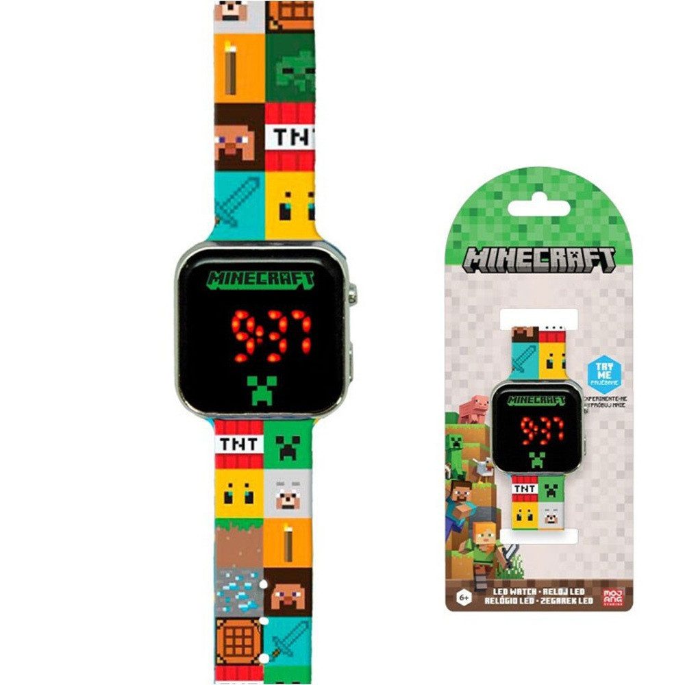 Minecraft Digitaluhr Minecraft Elements digitale LED-Uhr für Kinder, (1-tlg)