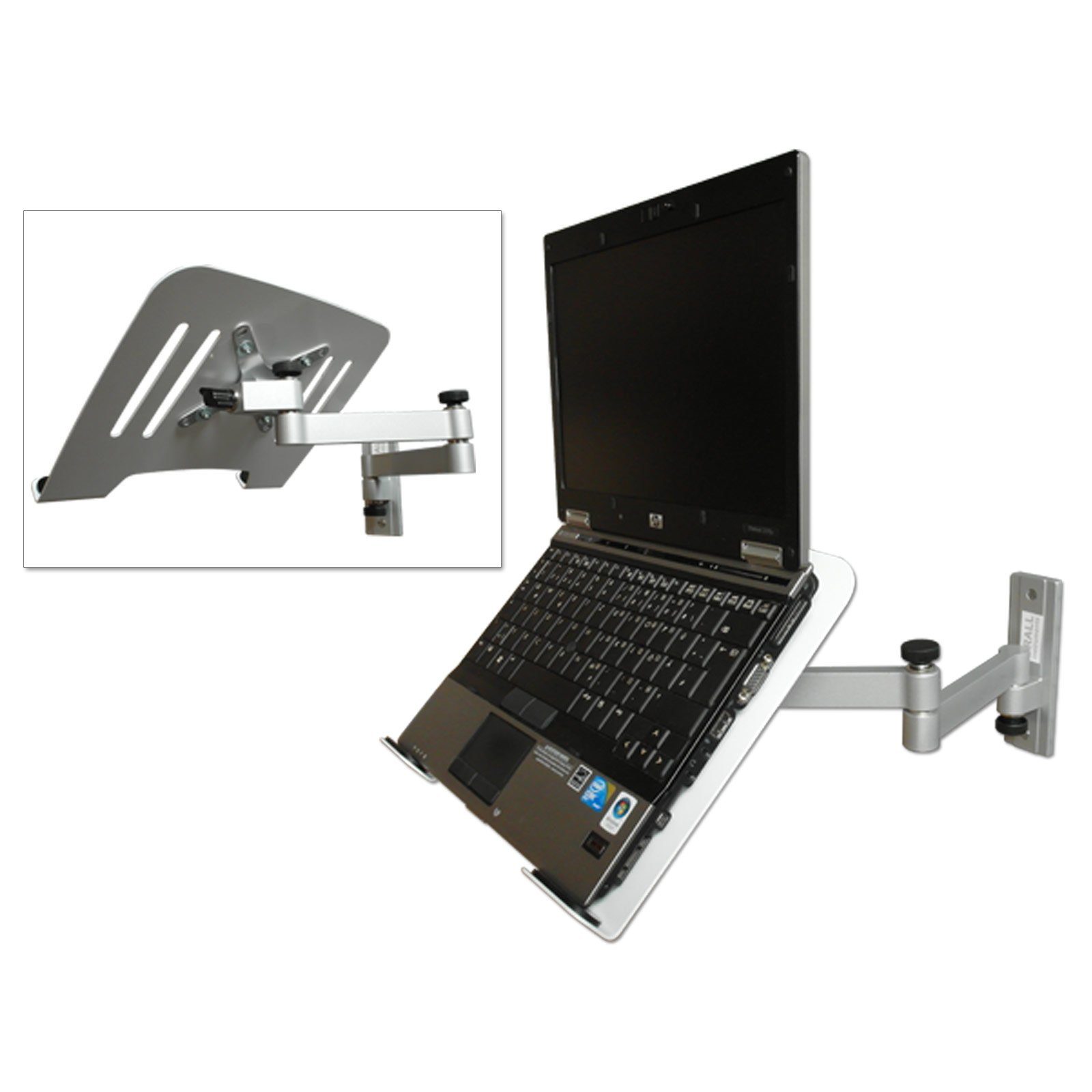 L52S-IP3W Instruments mit Laptop Notebook (2-tlg., Wandhalterung Adapter silber Drall Tablet weiß) TV-Wandhalterung, Ablage