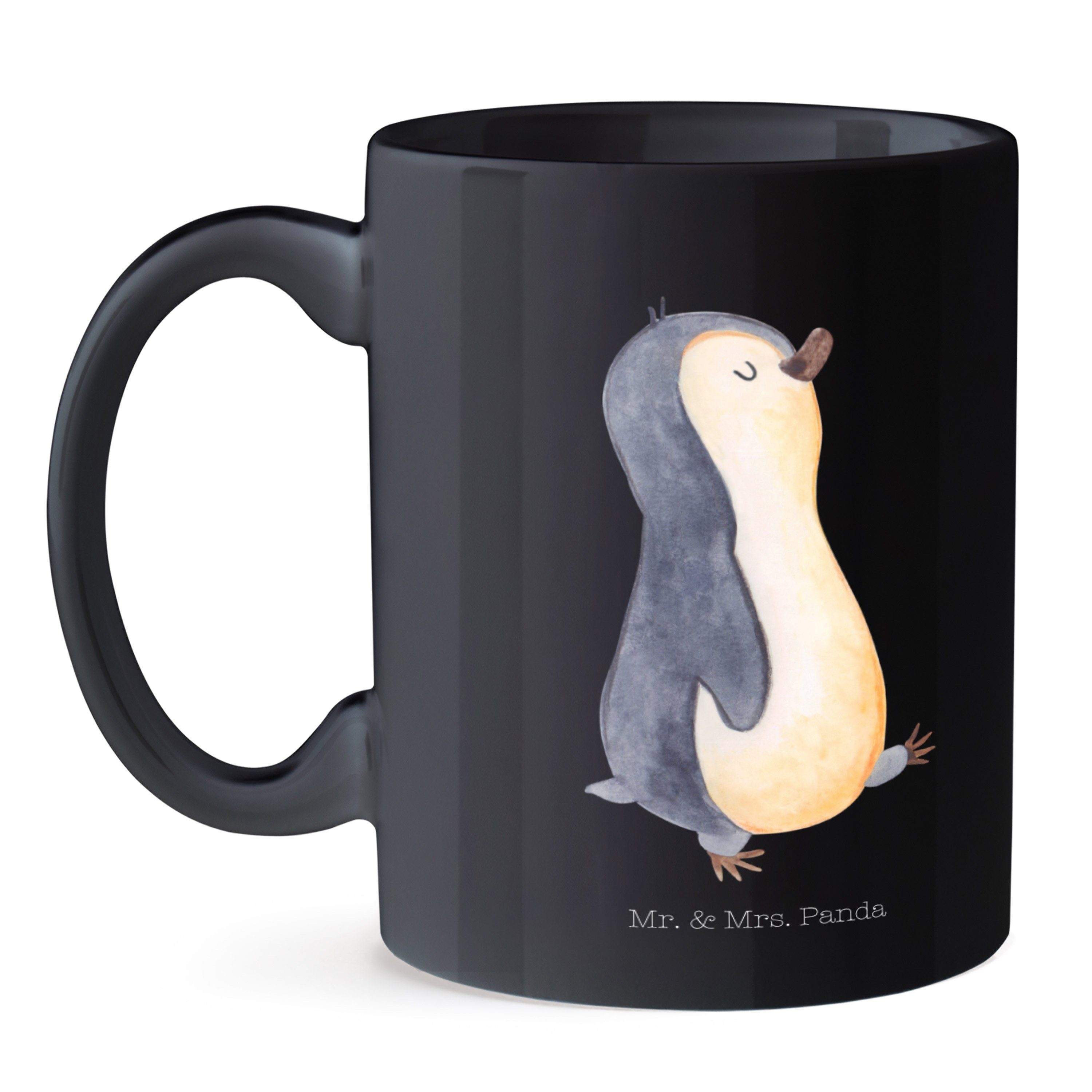 Keramik Schwarz Panda marschierend Schwarz Mrs. - Bruder, Mr. Fami, Tasse Geschenk, Pinguin & - Kaffeebecher,