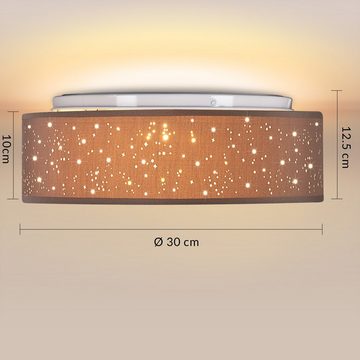 monzana Deckenleuchte, 30 cm, Leuchtmittel nicht inklusive, Sternenhimmel Rund Stoffschirm 30 cm 1-Flammig E27 Modern