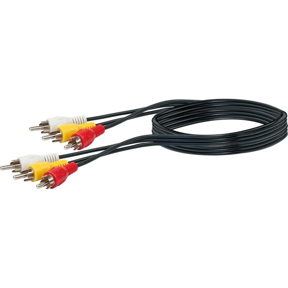 Schwaiger VIDEO Anschlusskabel Audio- & Video-Kabel, CINCH Kabel, 1,5m, Verlängerungskabel, Adapter, schwarz