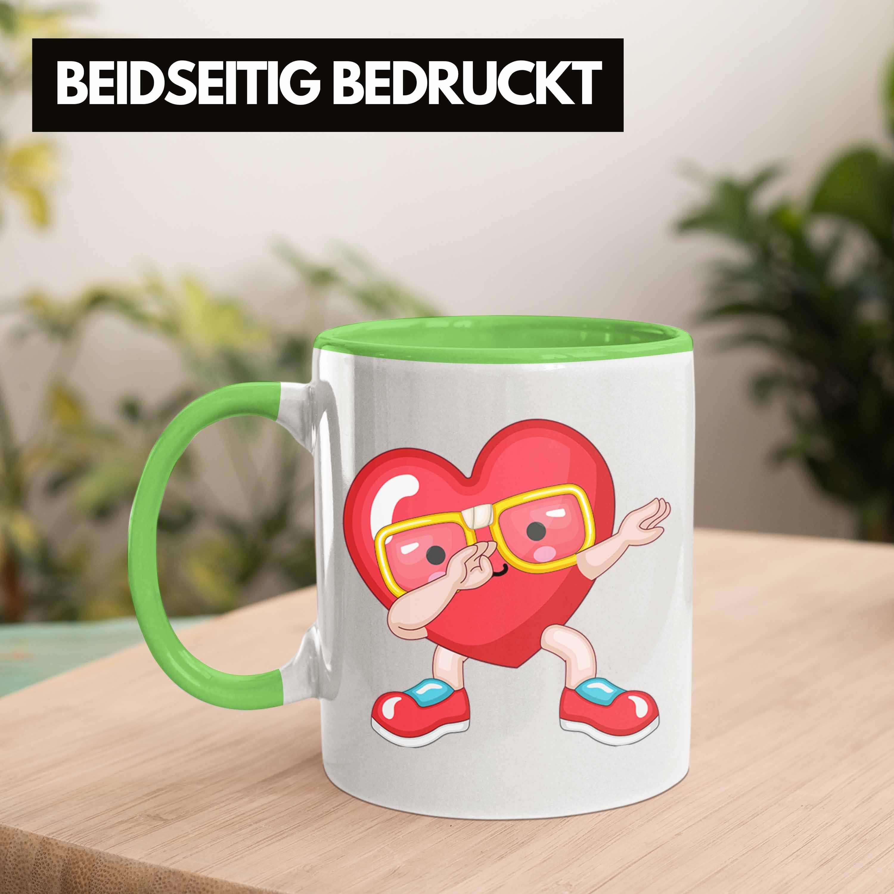 Trendation Tasse Tasse mit Herz-Grafik Va zum Grün Geschenk Freundin für Romantisches Freund