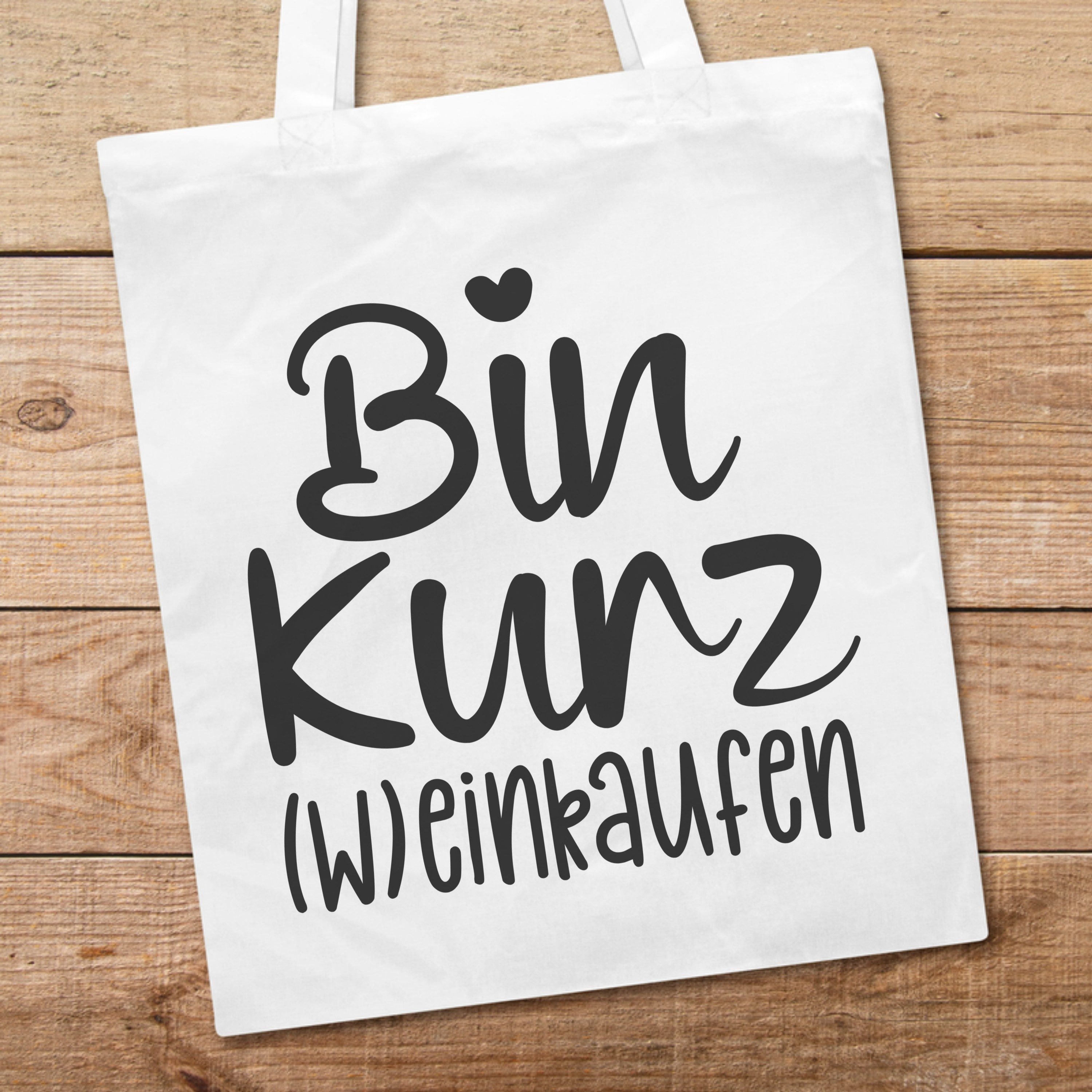 PhotoFancy Tragetasche mit Spruch '(W)einkaufen' - Stoffbeutel, mit lustigem Spruch