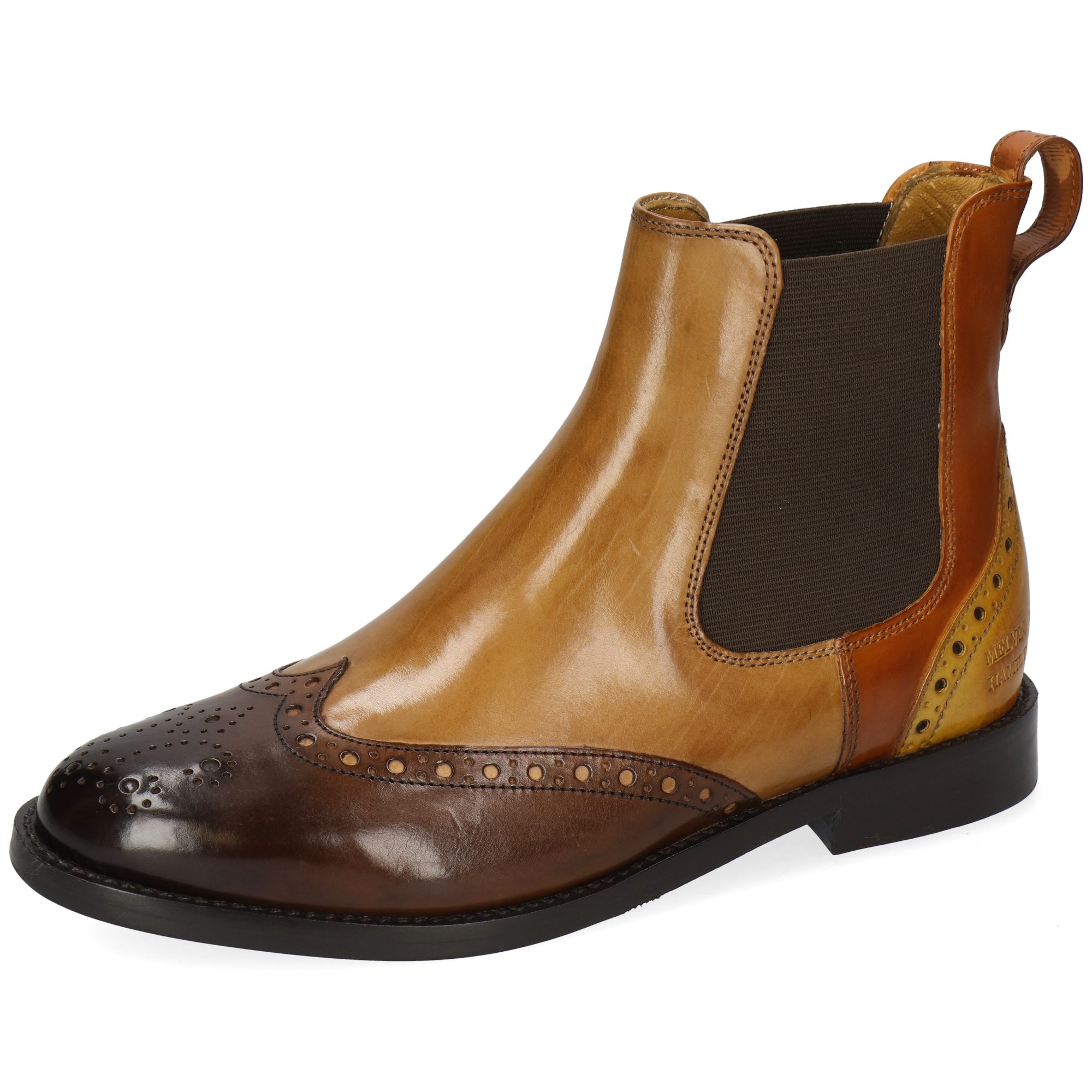 Melvin & Hamilton Selina 29 Leder-Chelsea Boots für Damen Stiefelette Flache Absätze, Echtes Leder, Vegetabile Gerbung