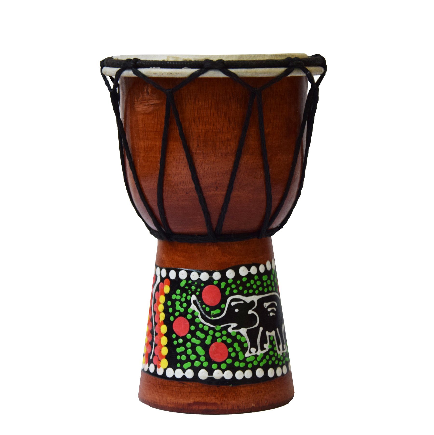 SIMANDRA Trommel Djembe bemalt, Dot Painting Handarbeit
