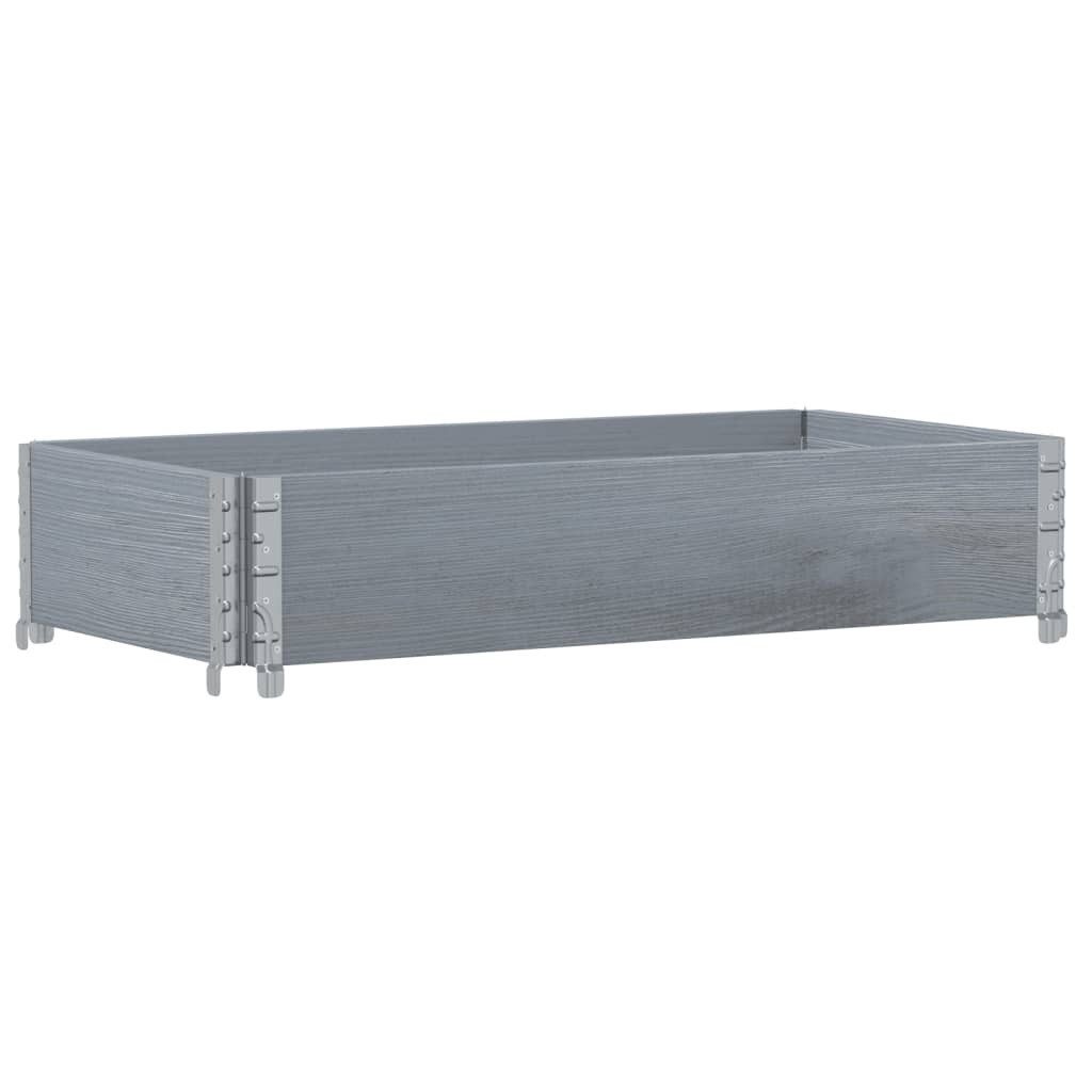 vidaXL Palettenbett Paletten-Aufsatzrahmen Grau 100x50 cm Massivholz Kiefer (1-tlg)