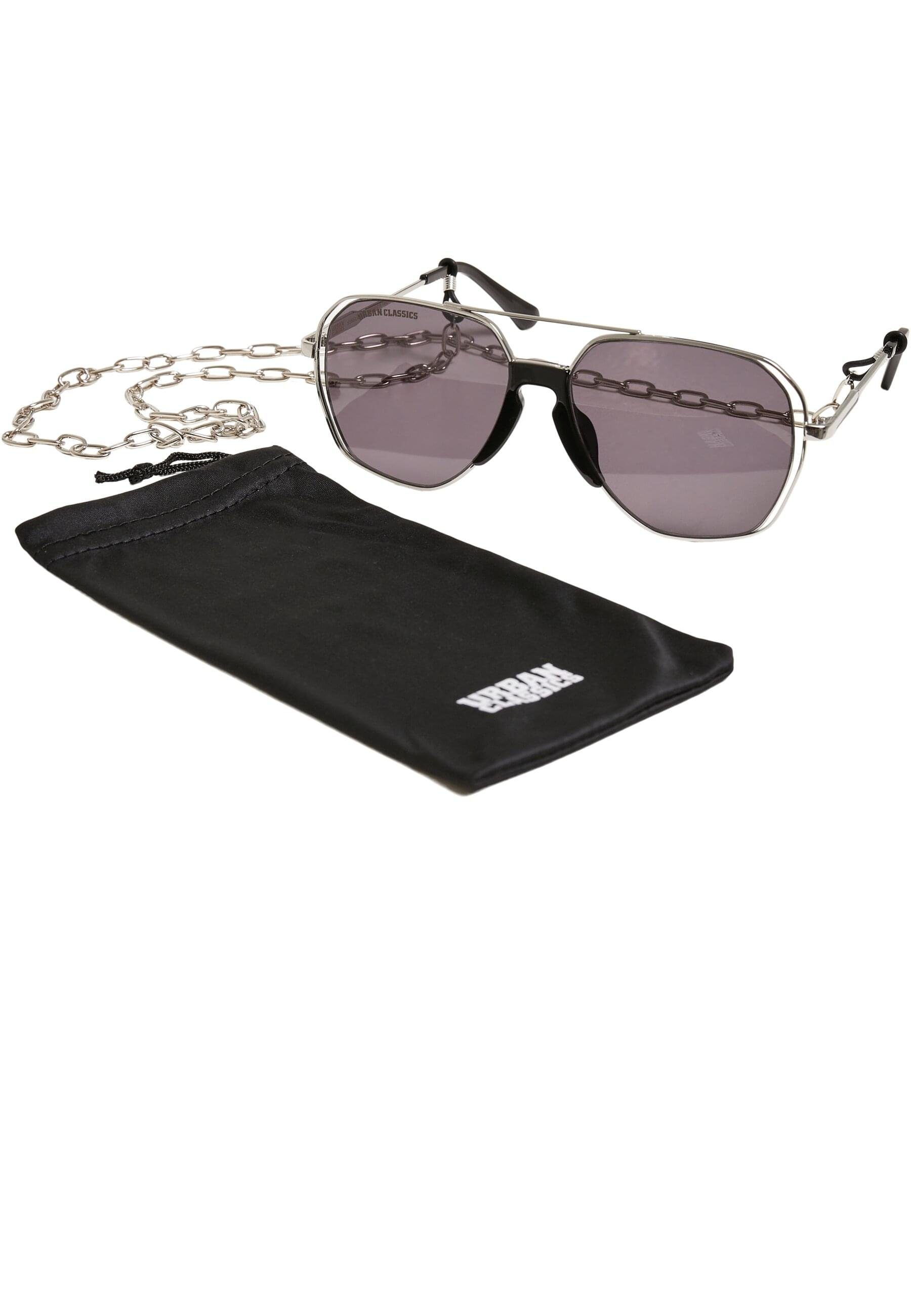 URBAN CLASSICS Sonnenbrille Unisex Sunglasses Karphatos with Chain silver