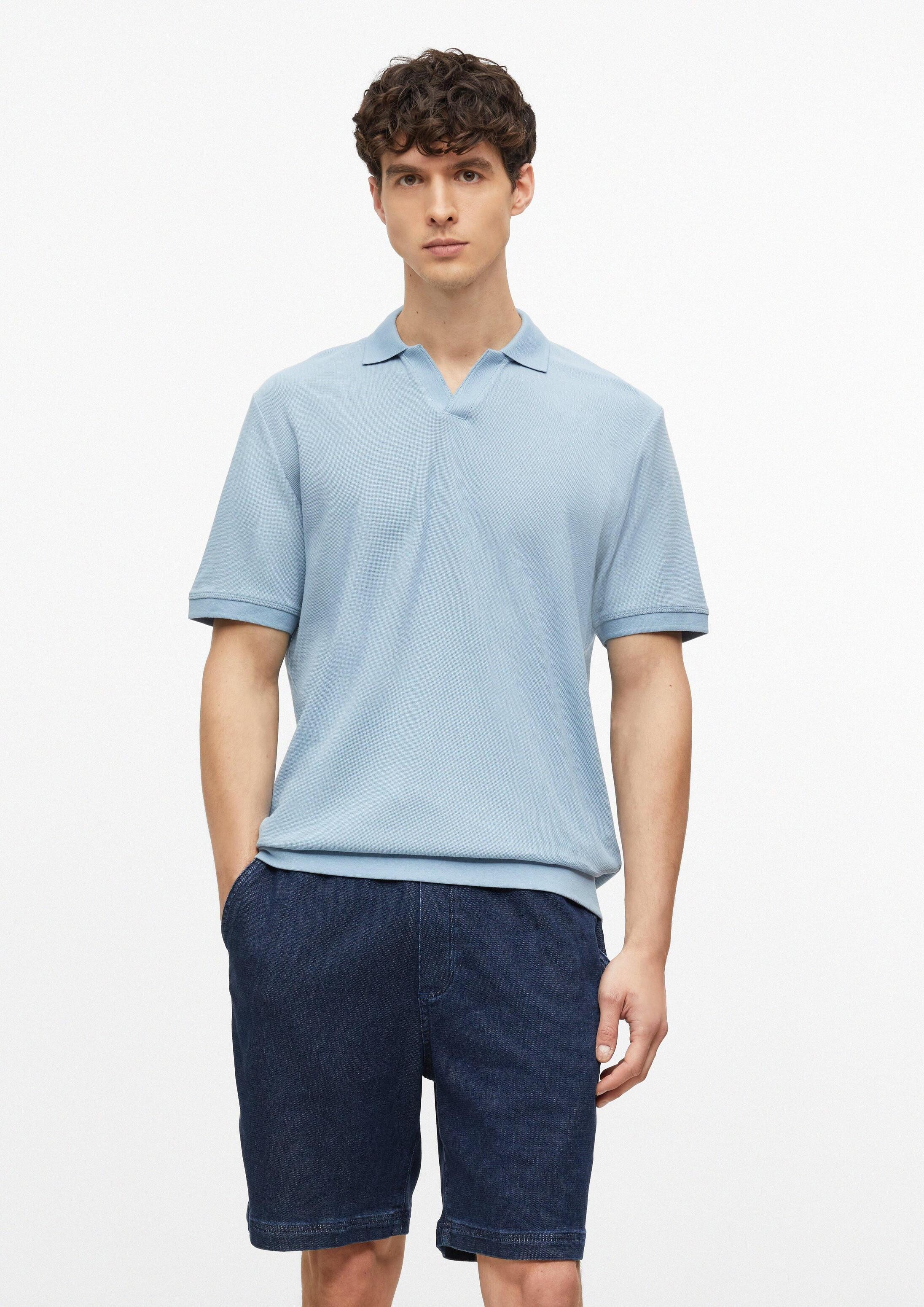 s.Oliver Kurzarmshirt Polo-Shirt Strukturiertes Poloshirt mit Bündchen