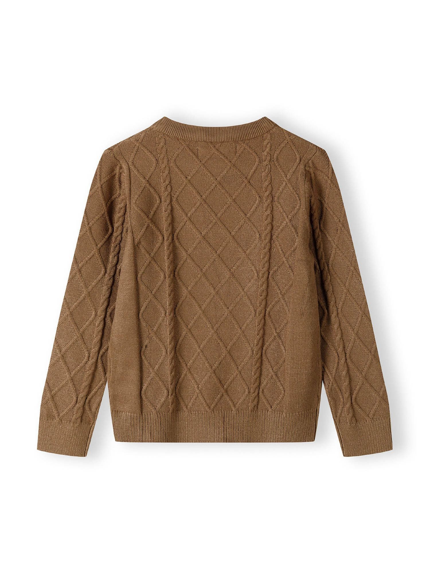 MINOTI Strickpullover Feinstrickpullover mit Strukturmuster und Rundhalsausschnitt (2y-14y)