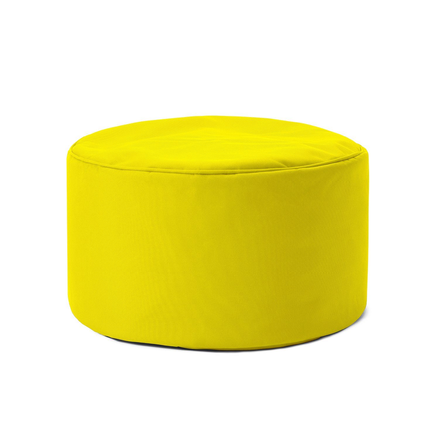 Lumaland Sitzsack Pouf 50L kompakt Hocker, Tisch, Fußsack in- & Outdoor, 25x45cm & 5 Jahre Garantie gelb