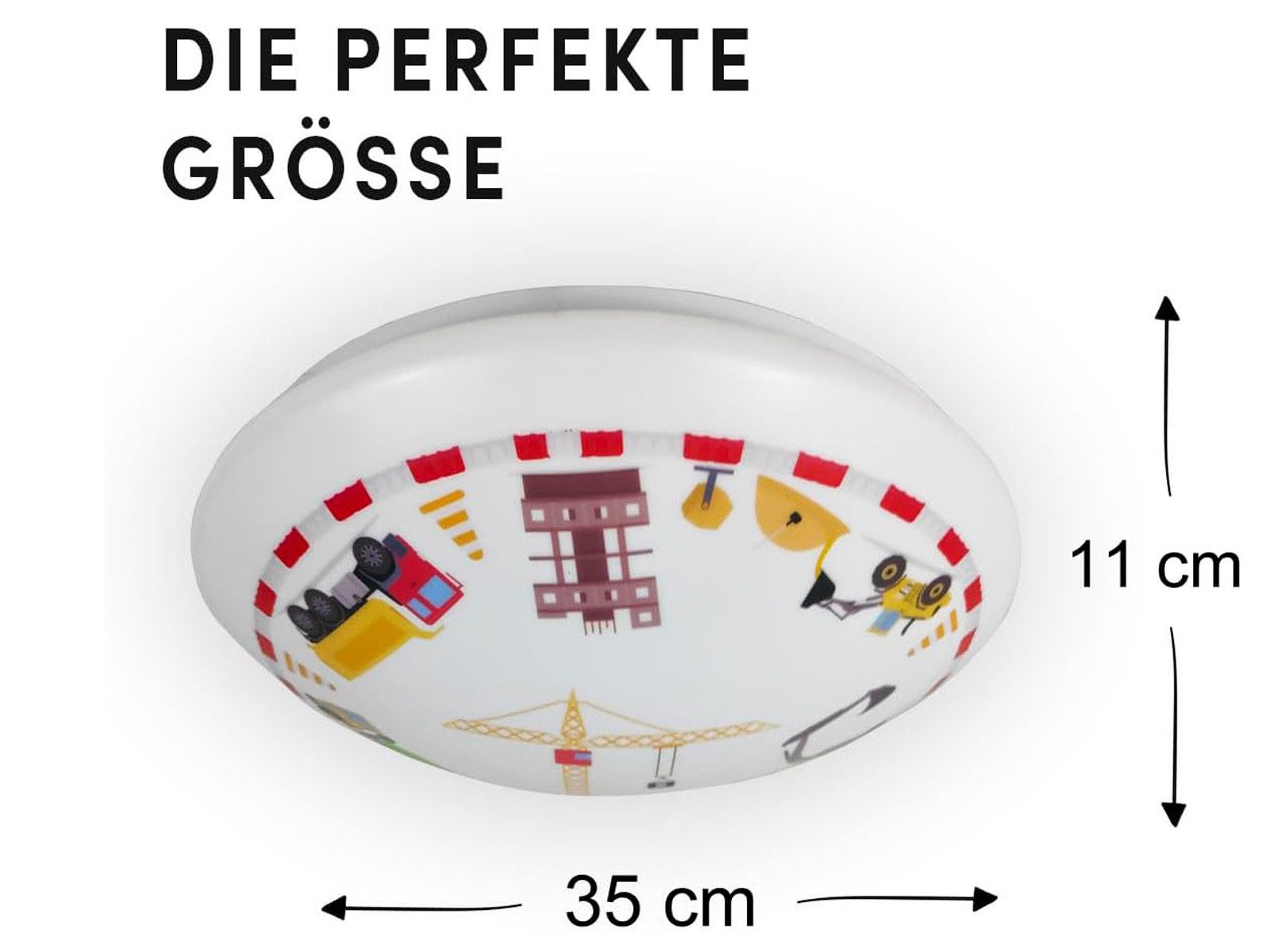 niermann LED Deckenleuchte, Dimmfunktion, LED wechselbar, Über Schalter in 3 Stufen dimmbar, Warmweiß, Coole Kinder-Lampe flach für die Decke im Jugendzimmer Ø 35cm