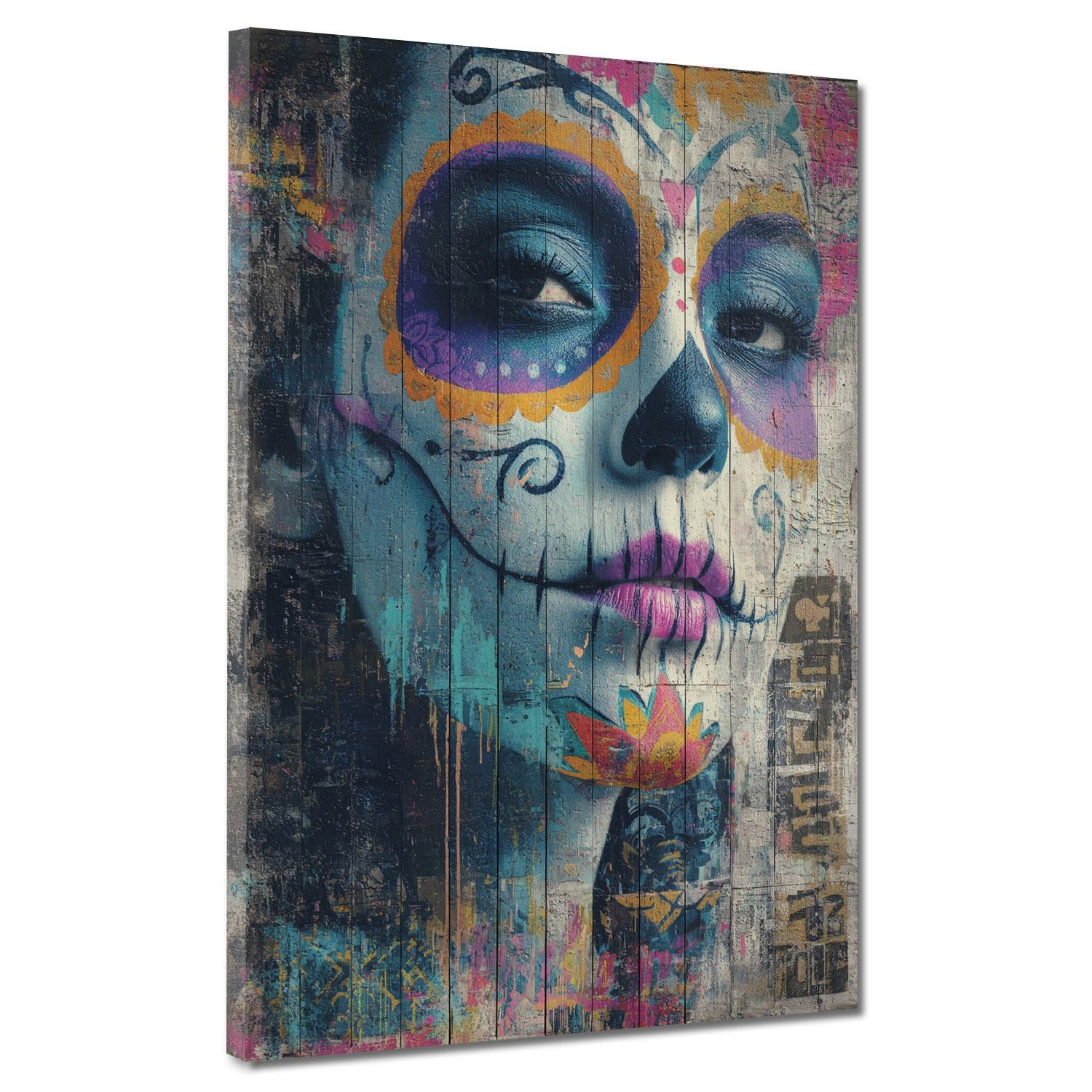 Artedinoi Leinwandbild Calavera Make-up Mexiko Farben Leinwandbild Wandbild Kunstdruck XL Wan, Calavera-Make-up, Mexiko