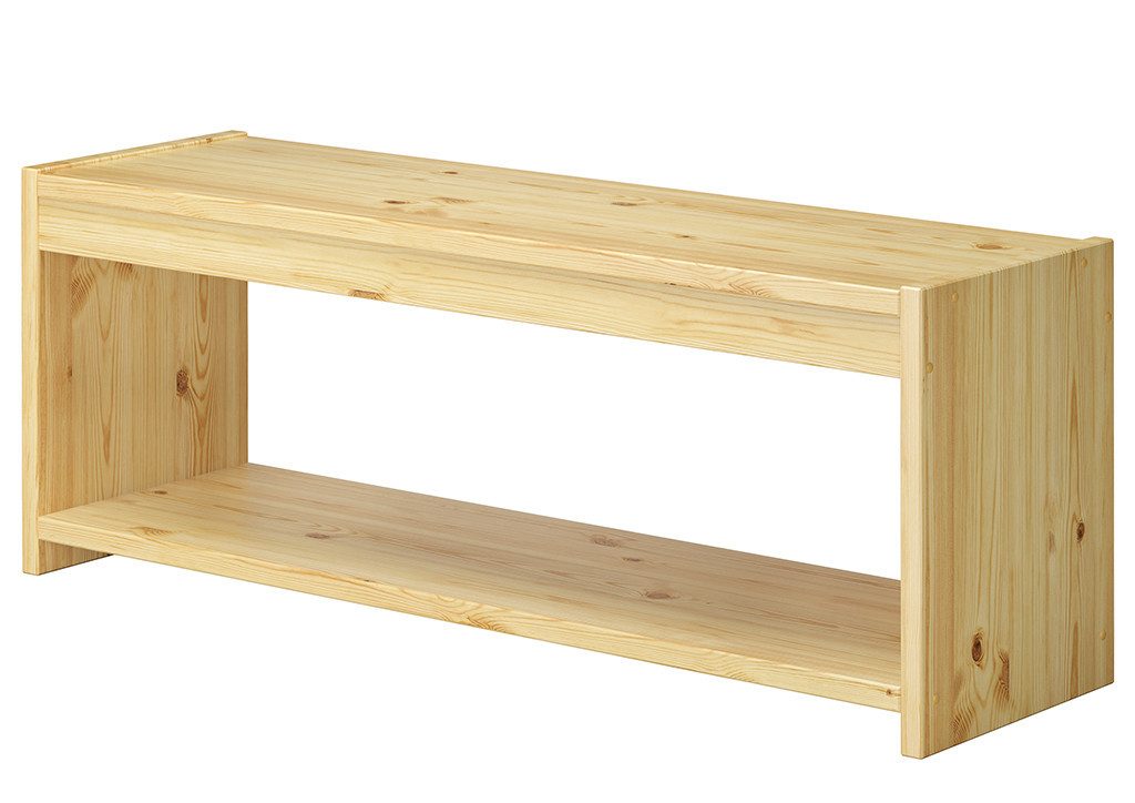 ERST-HOLZ Wandregal Sitzbank 120 x 35 Küchenbank Schuhbank Kiefer Massiv Holzbank