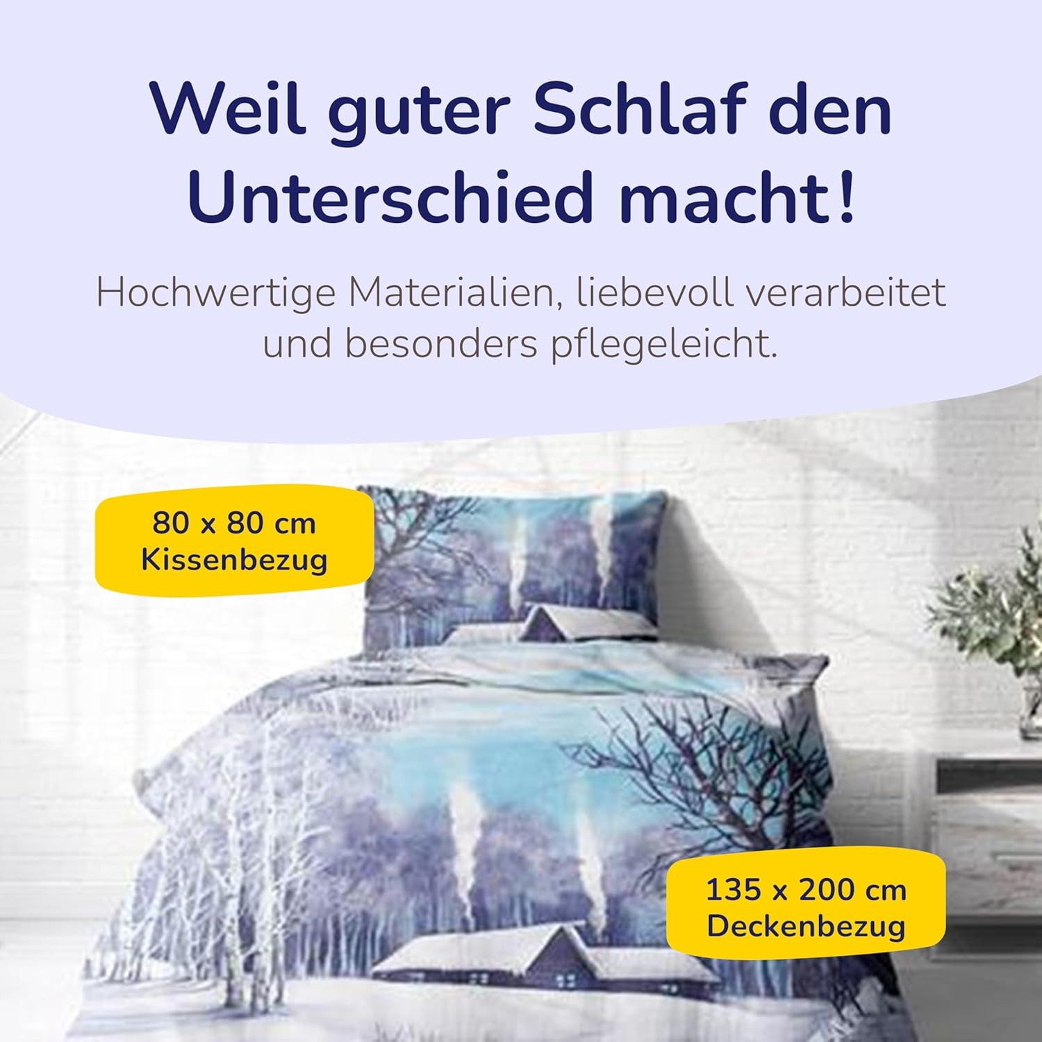 Träumschön Bettwäsche Set Premium Biber 135x200 oder 155x220, 100% Baumwoll günstig online kaufen