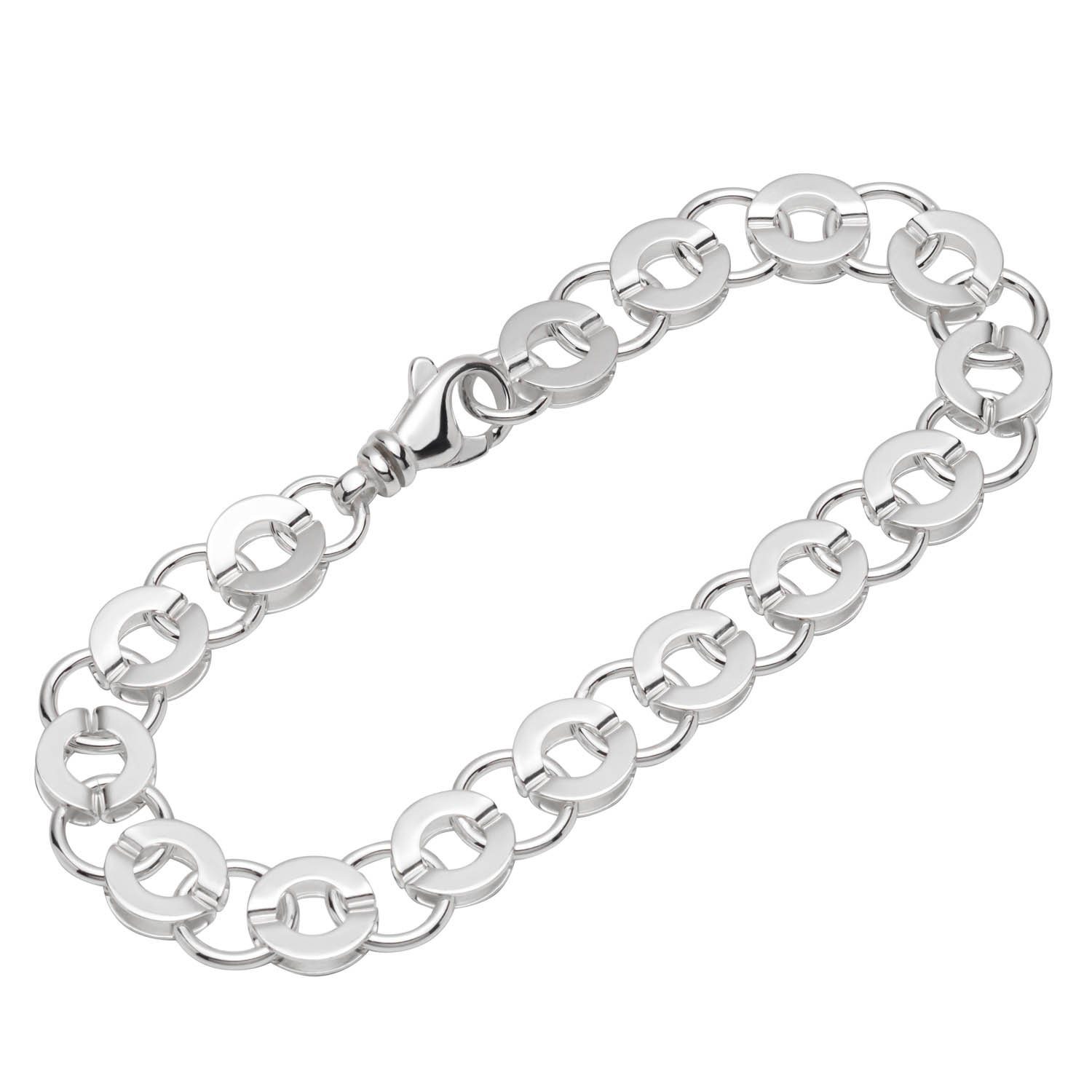 Silberarmband Armband 925 Sterling Silber 21cm Luna Kette Damen