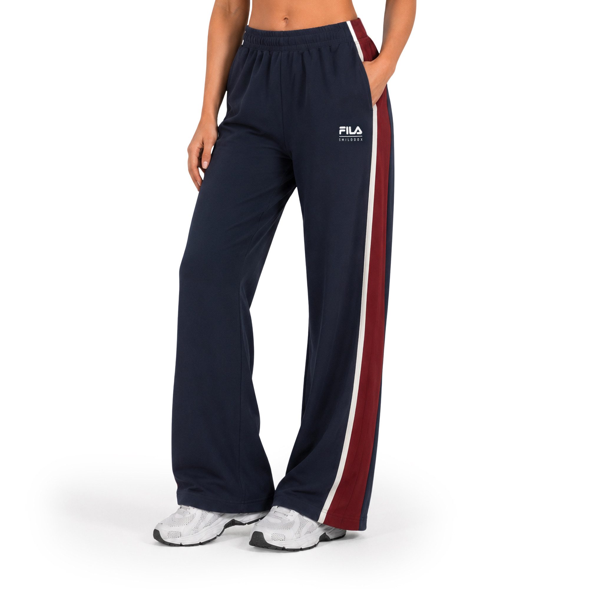 Smilodox Leggings Alassio Damen, Fila Oversize Sweatpants, Tunnelzug, Freizeit & Sport Wide Leg, Relax Fit, Athleisure, Gymwear, Logo-Detail