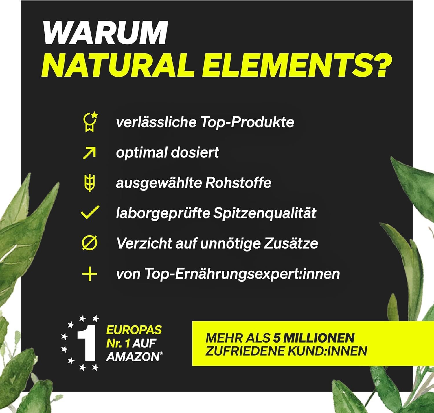 natural elements Omega 3 mit EPA und DHA 2000mg Fischöl pro Tagesdosis Kapseln, 365 er aufwendig aufgereinigt und aus nachhaltigem Fischfang à 365 St., 491 g, Triglycerid-Form Laborgeprüft Ohne unnötige Aromen