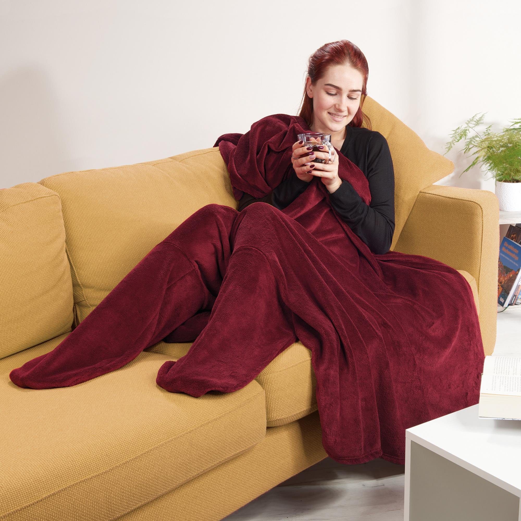 Wohndecke Footy Kuscheldecke mit Socken TV-Decke günstig online kaufen