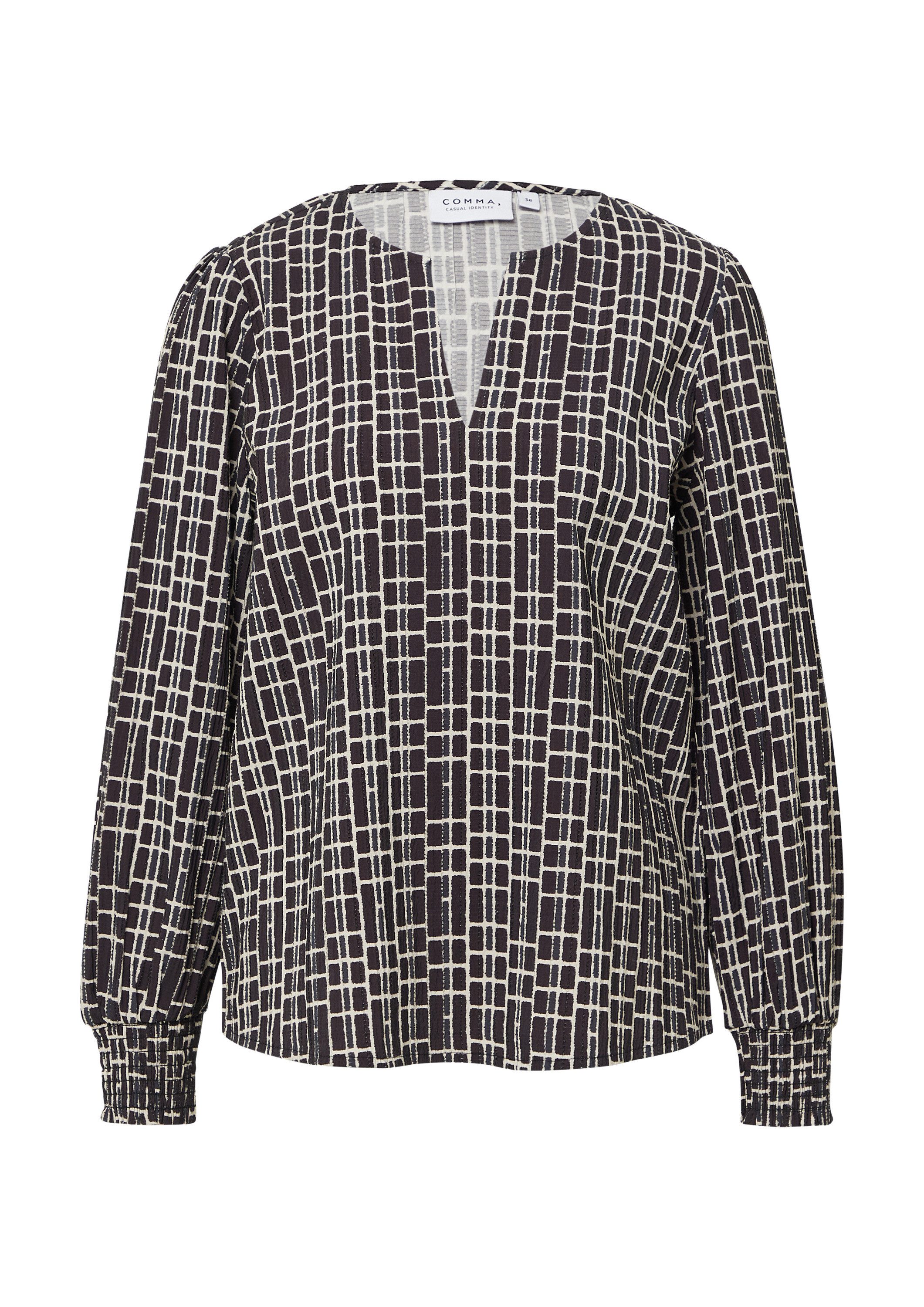 comma Langarmbluse Bluse Bluse aus leicht gecrêptem Viskosemix günstig online kaufen