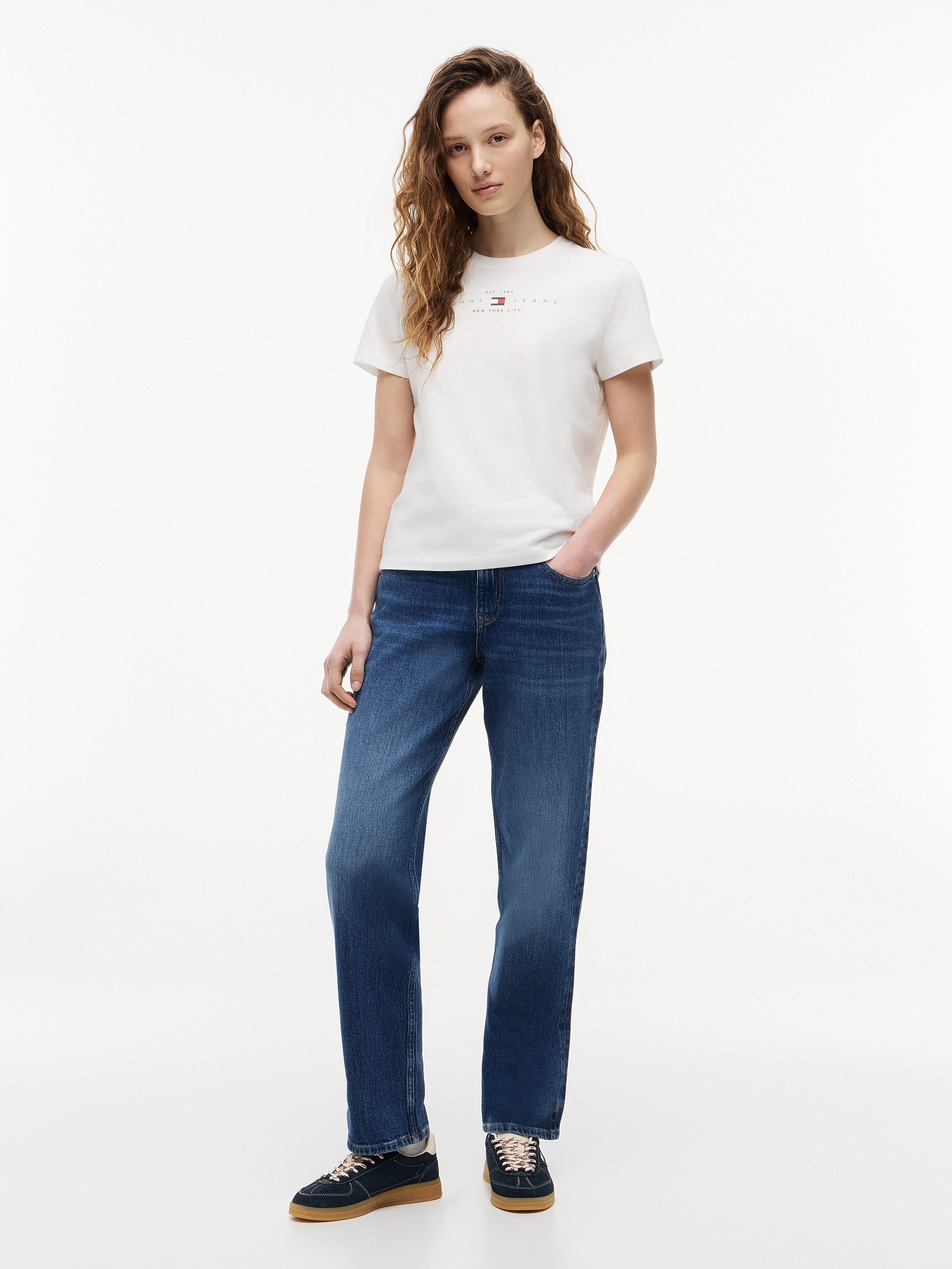 Tommy Jeans Kurzarmshirt TJW REG US LINEAR SS TEE Baumwollmischung, regular fit, Logo – Bild 4 von 5