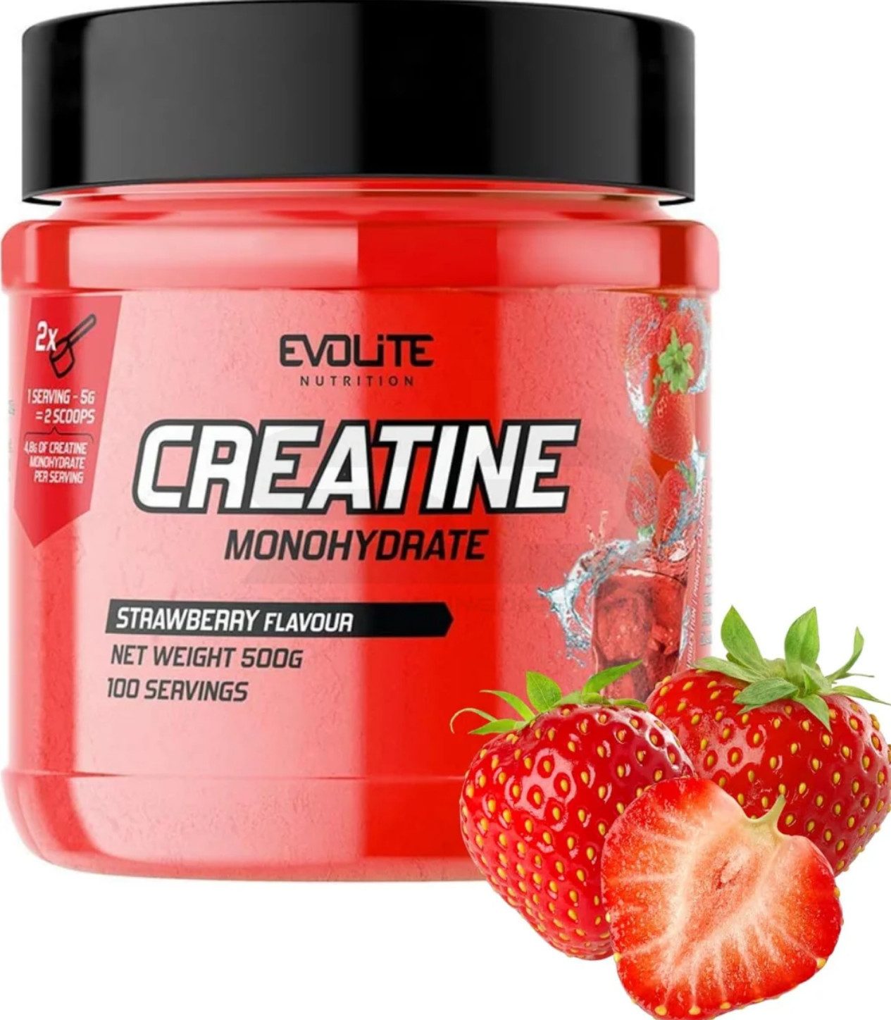 Evolite Nutrition EVOLITE® CREATINE Monohydrat 500g Креатин Leistung Muskel Fitness Pulver, 1 er Dose à 1,00 St., 500 g, 100% reines Creatine Monohydrat, ohne Zusatzstoffe