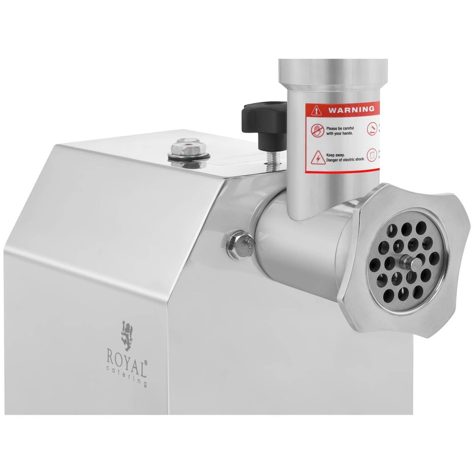 Royal Catering Fleischwolf 70 kg/h Edelstahl Elektrisch Reverse Funktion Metallgetriebe 600 W, 600 W