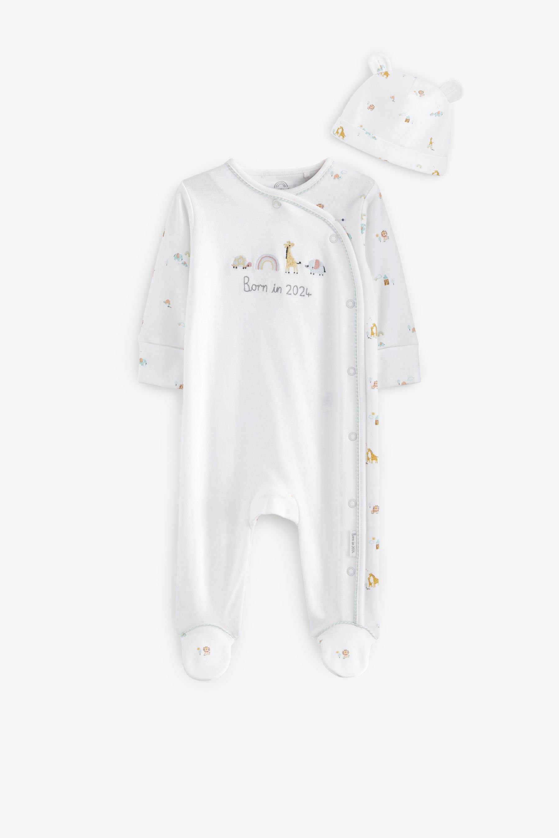 Schlafoverall Babystrampler und Mütze Born In 2024