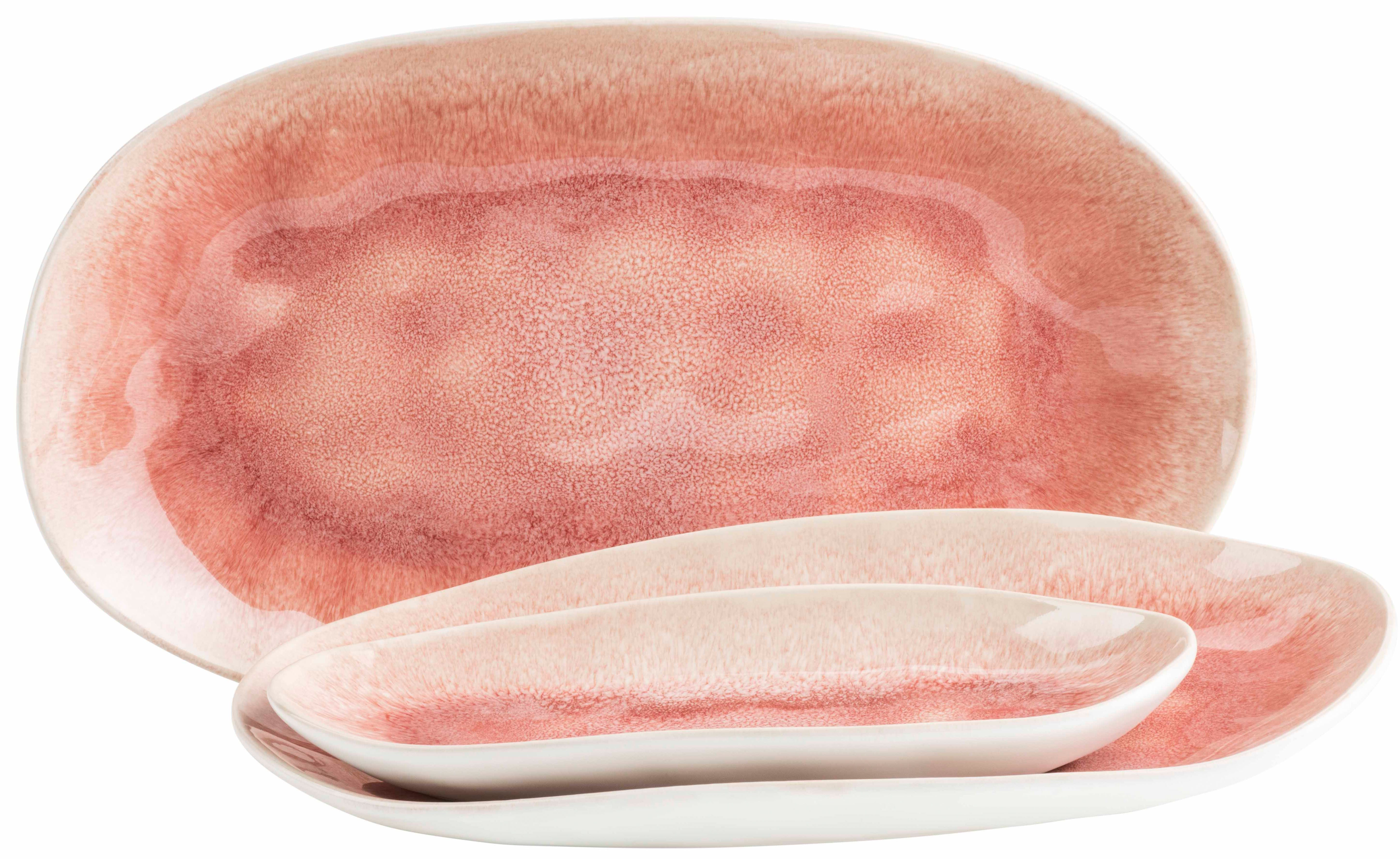 MÄSER Servierplatte Frozen, Servierplatten-Set, Steinzeug, Steinzeug, (Set, 3-tlg)