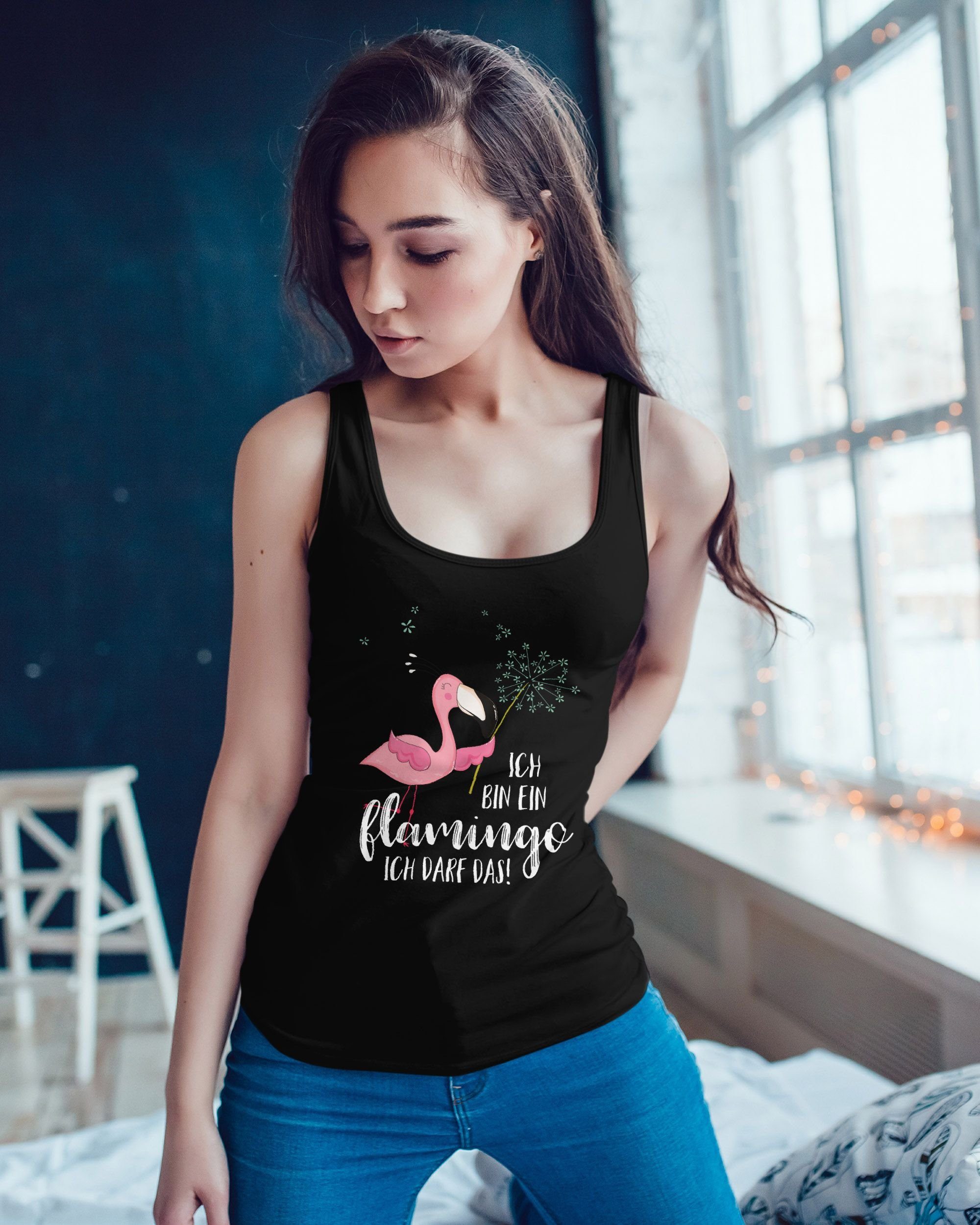 MoonWorks Tanktop Damen Tanktop Flamingo Ich bin ein Flamingo ich darf das günstig online kaufen