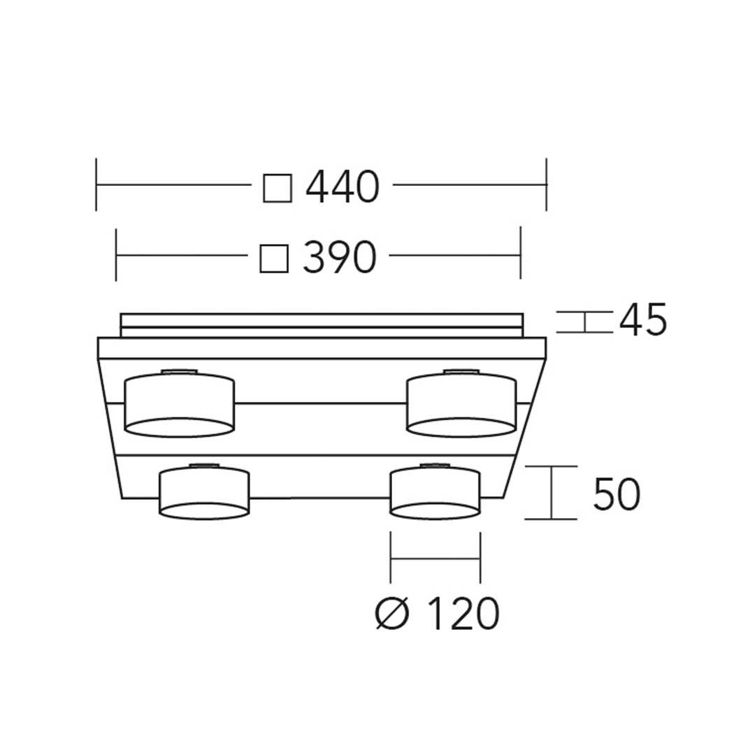 HerzBlut LED Deckenleuchte Estelle 4-flammig, G9