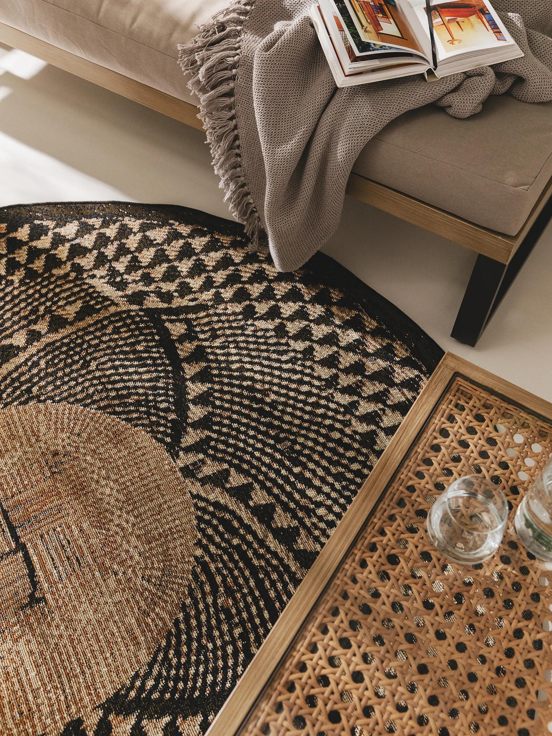 benuta Outdoorteppich Artis, rund, Höhe: 5 mm, In- & Outdoorteppich, Pflegeleicht für Garten, Terrasse, Balkon, Küche