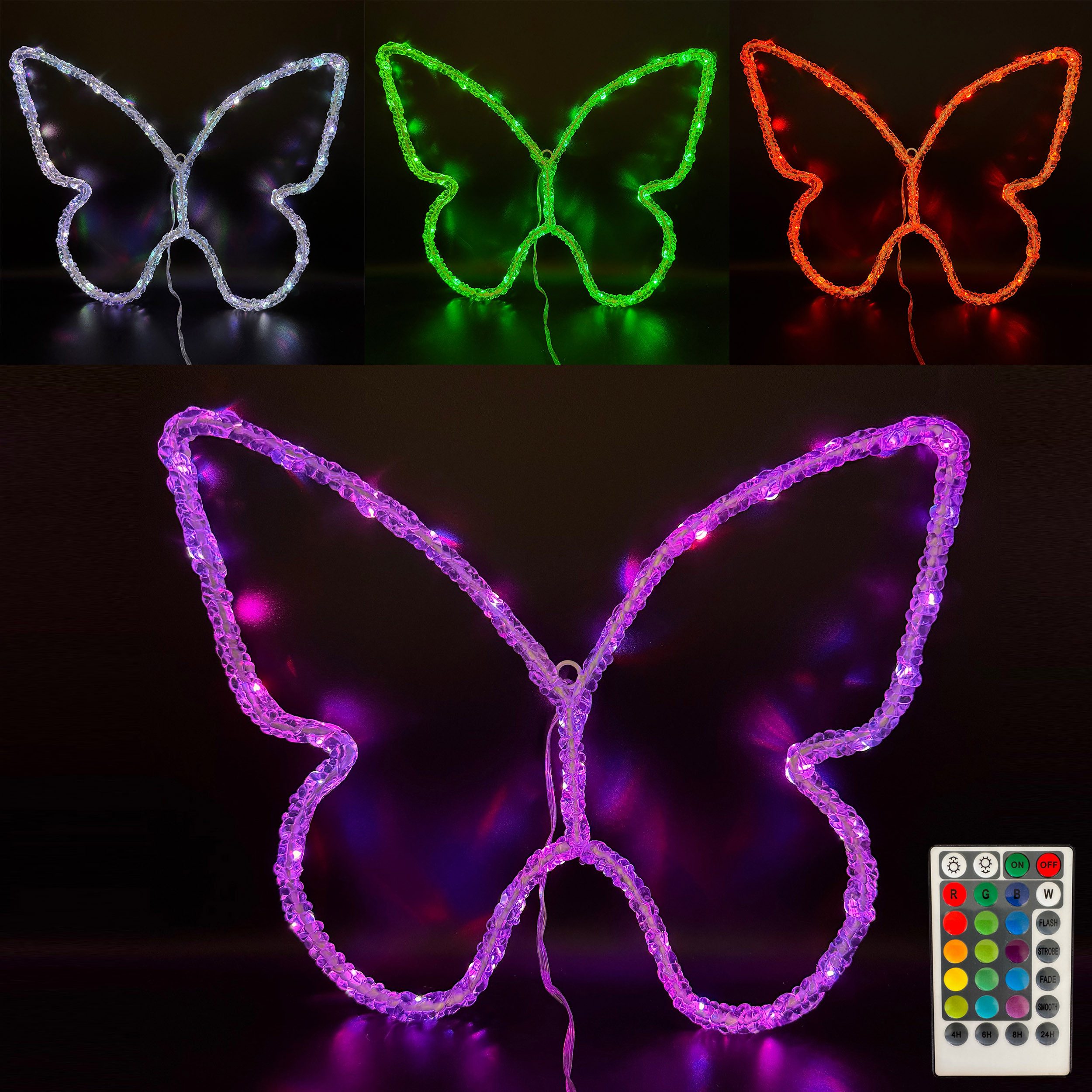 Online-Fuchs LED Dekolicht - beleuchteter Schmetterling für außen mit Fernb günstig online kaufen
